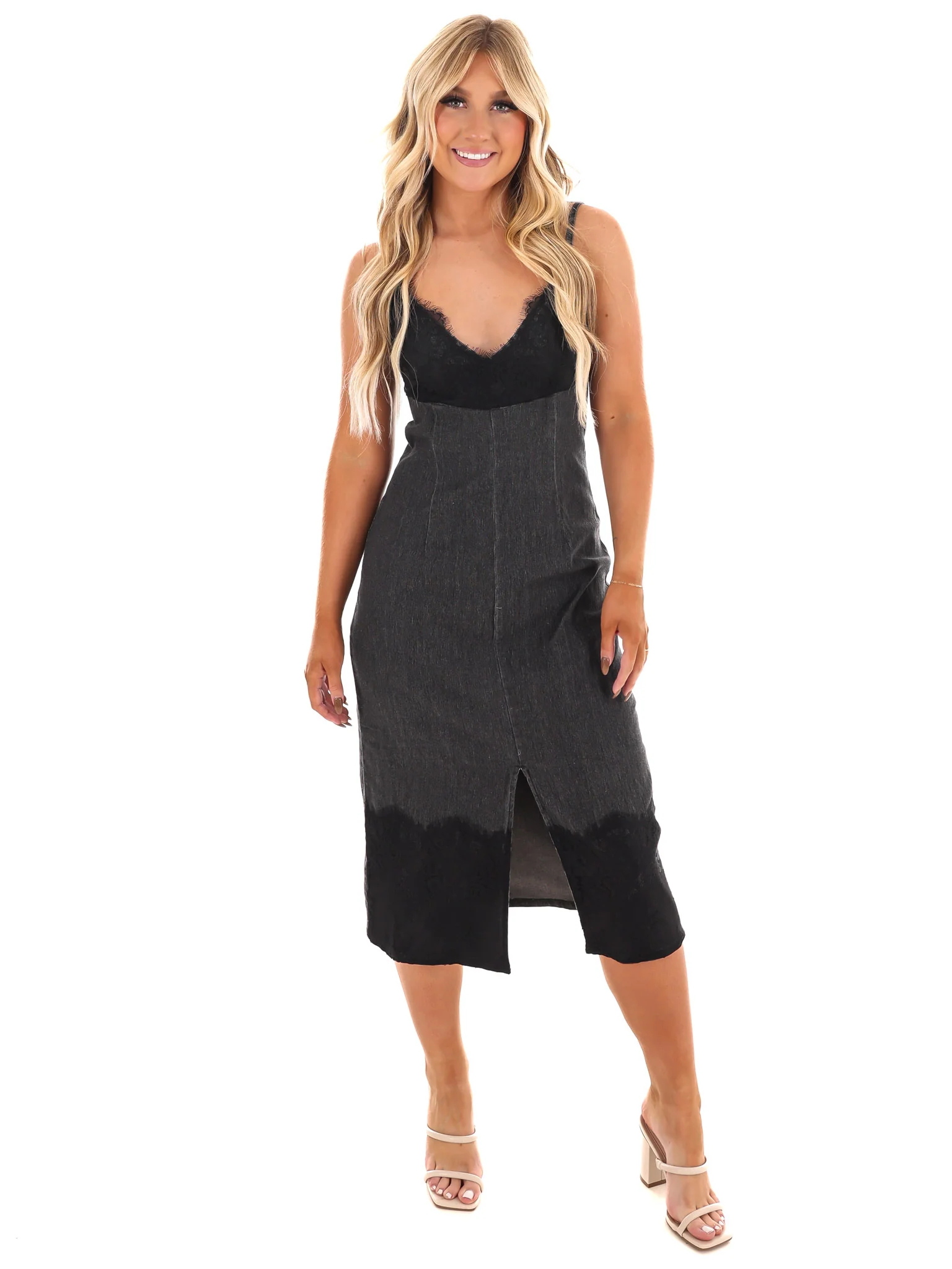 Frontier Flare Denim Midi Dress - Image 4