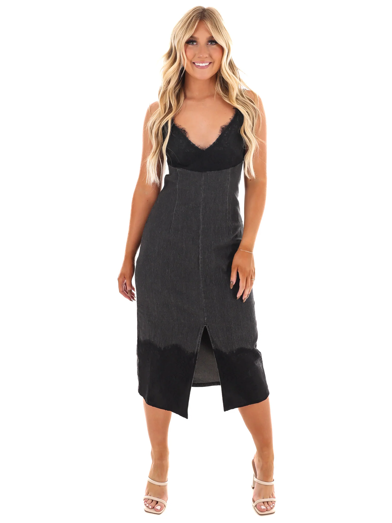 Frontier Flare Denim Midi Dress - Image 5