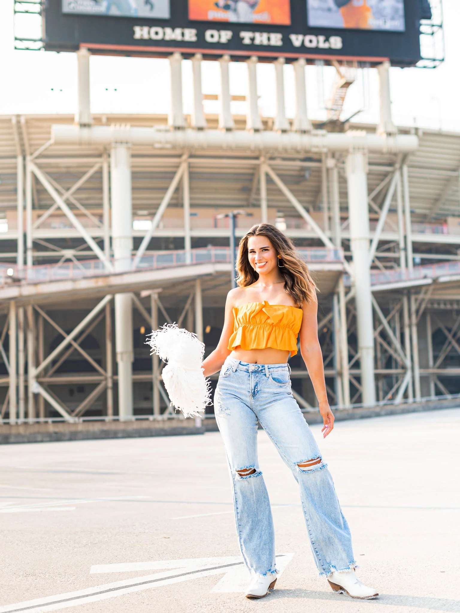 Game Face Ruffle Tube Top