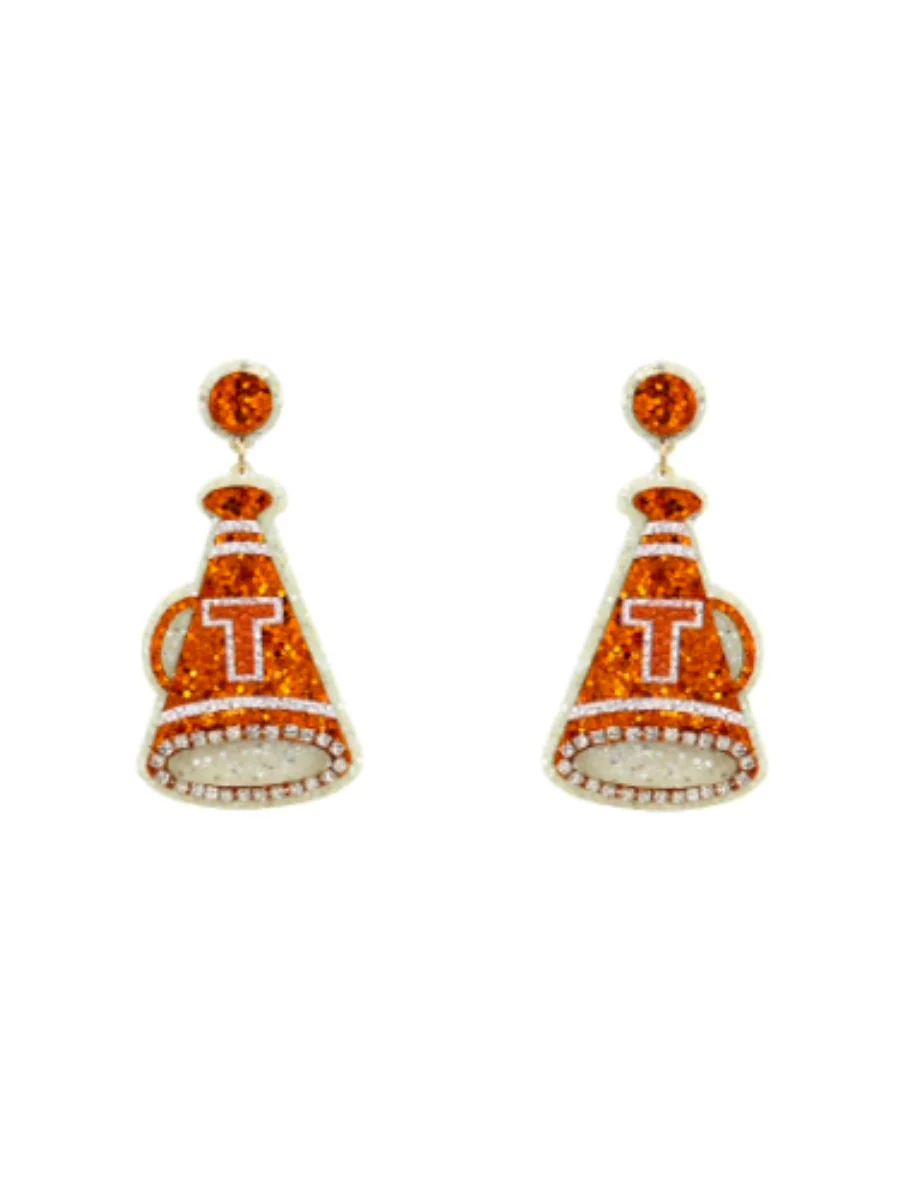 Gameday Megaphone Glitter Earrings