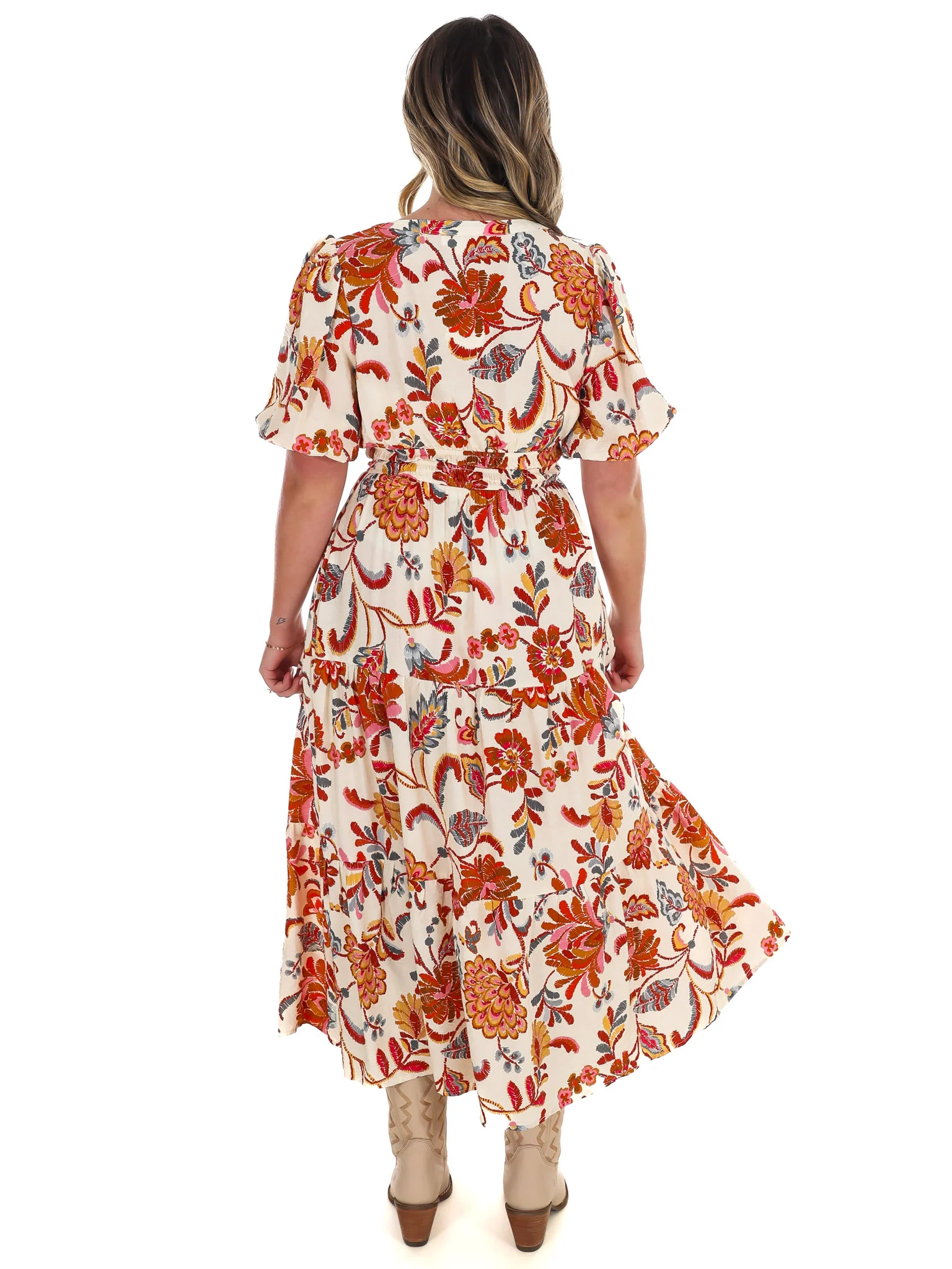 Garden Daze Floral Midi Dress - Image 6