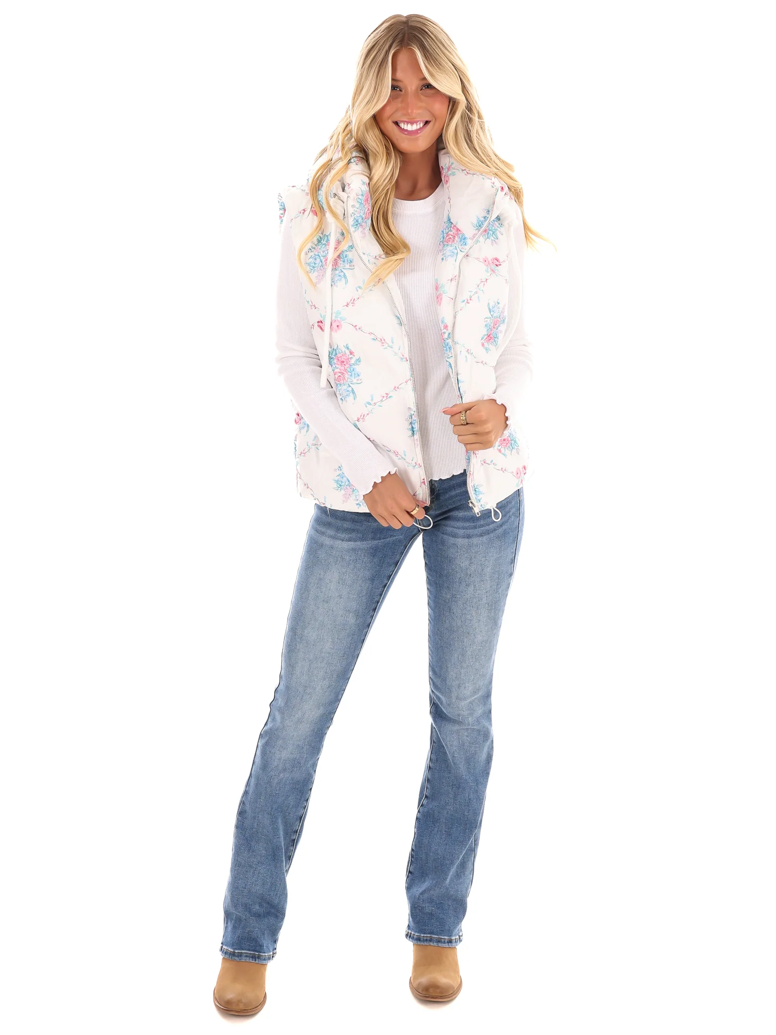 Garden Grove Floral Puffer Vest - Image 4