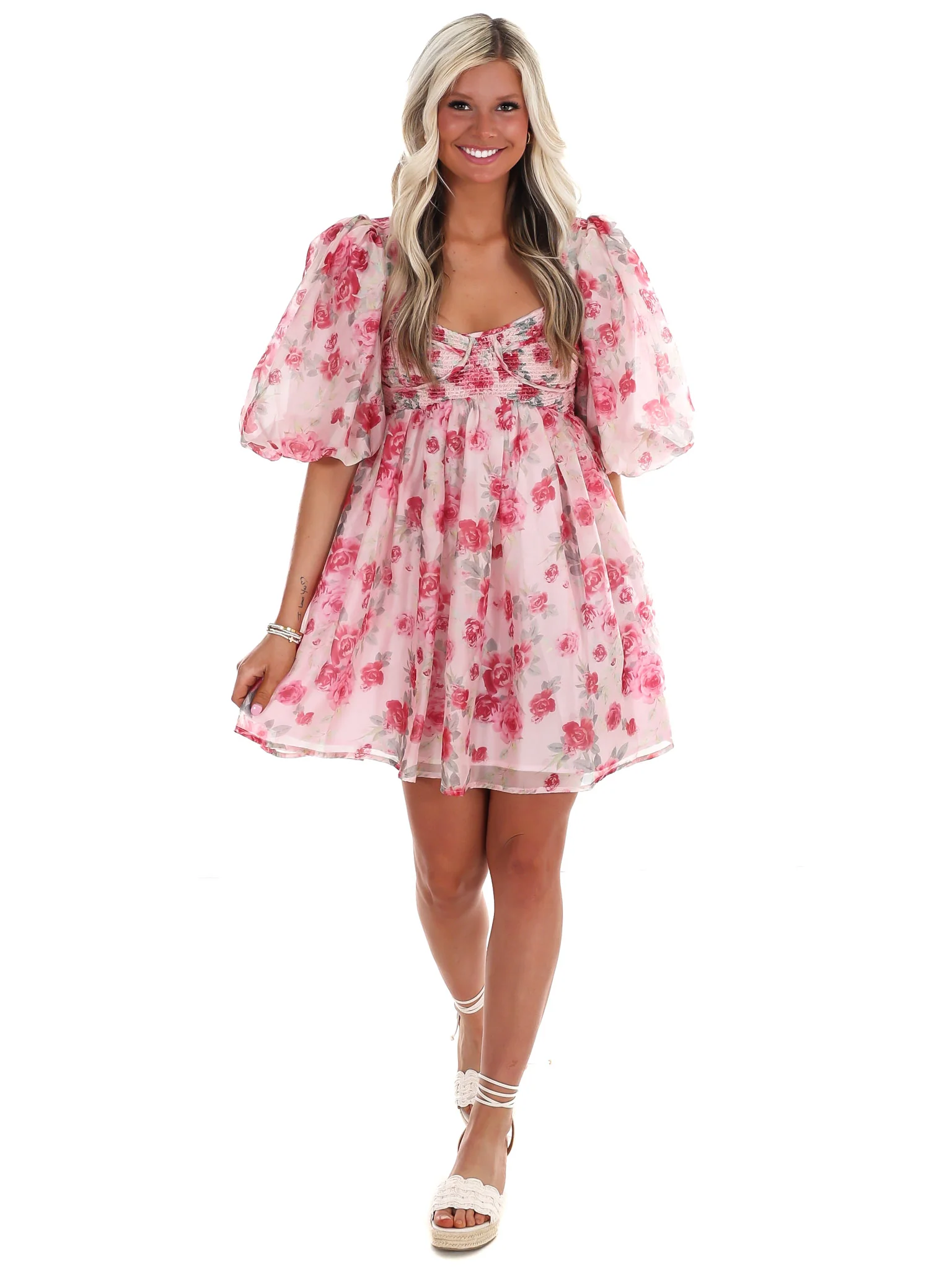 Garden Hues Floral Mini Dress - Image 6