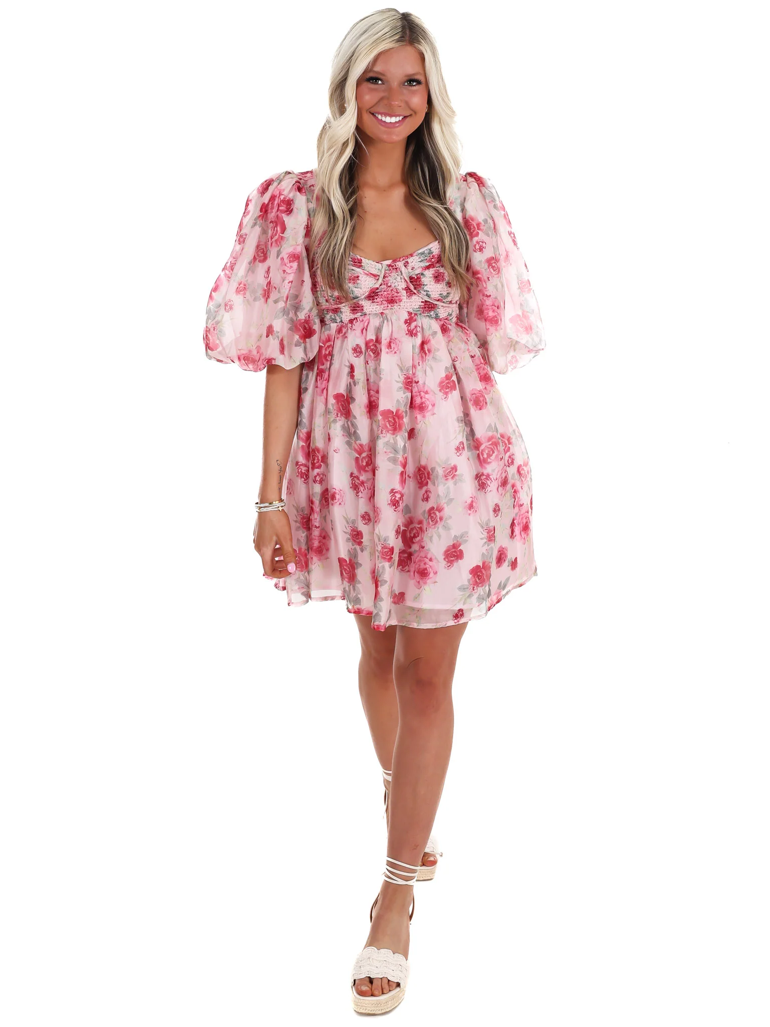 Garden Hues Floral Mini Dress - Image 7
