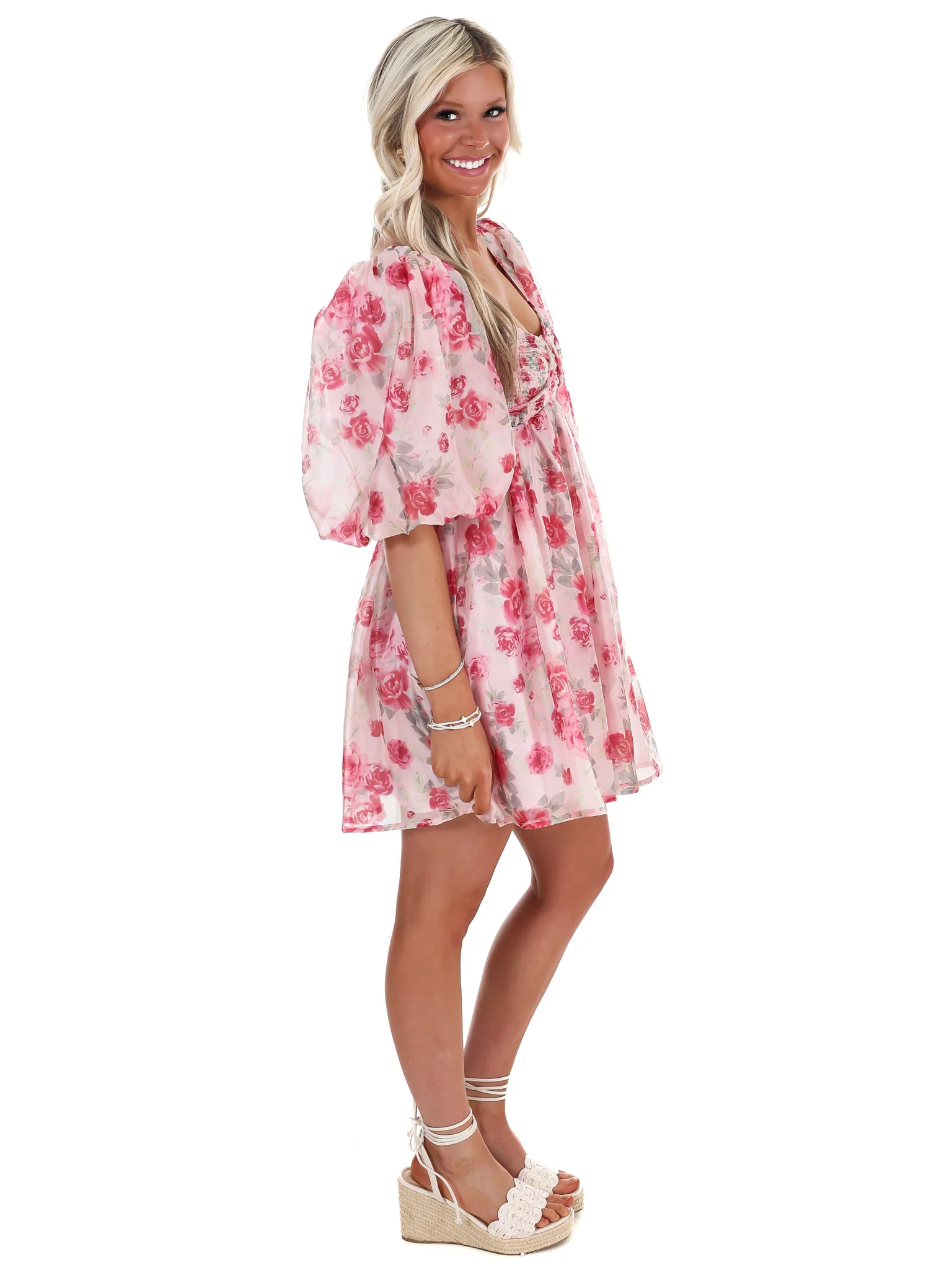 Garden Hues Floral Mini Dress - Image 8