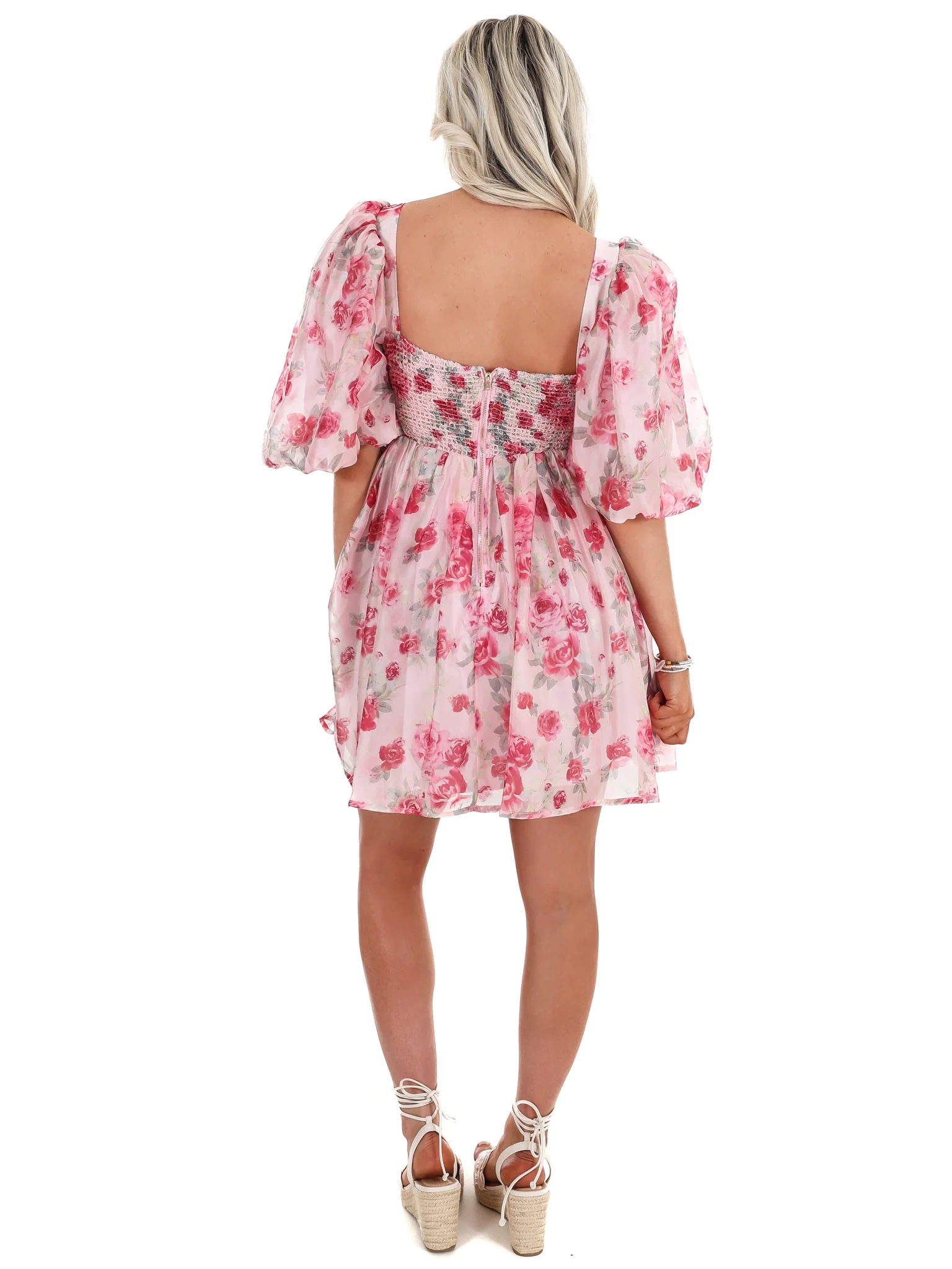Garden Hues Floral Mini Dress - Image 9