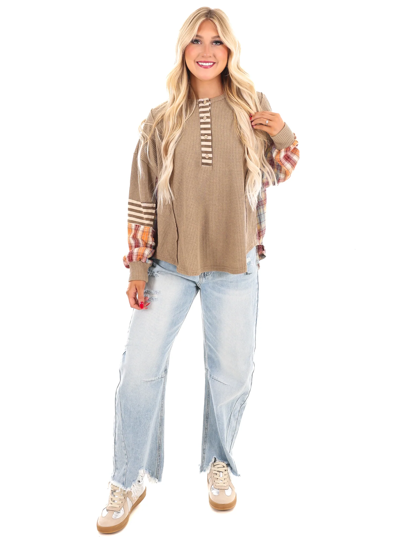 Get A Move On Plaid Thermal Top - Image 4