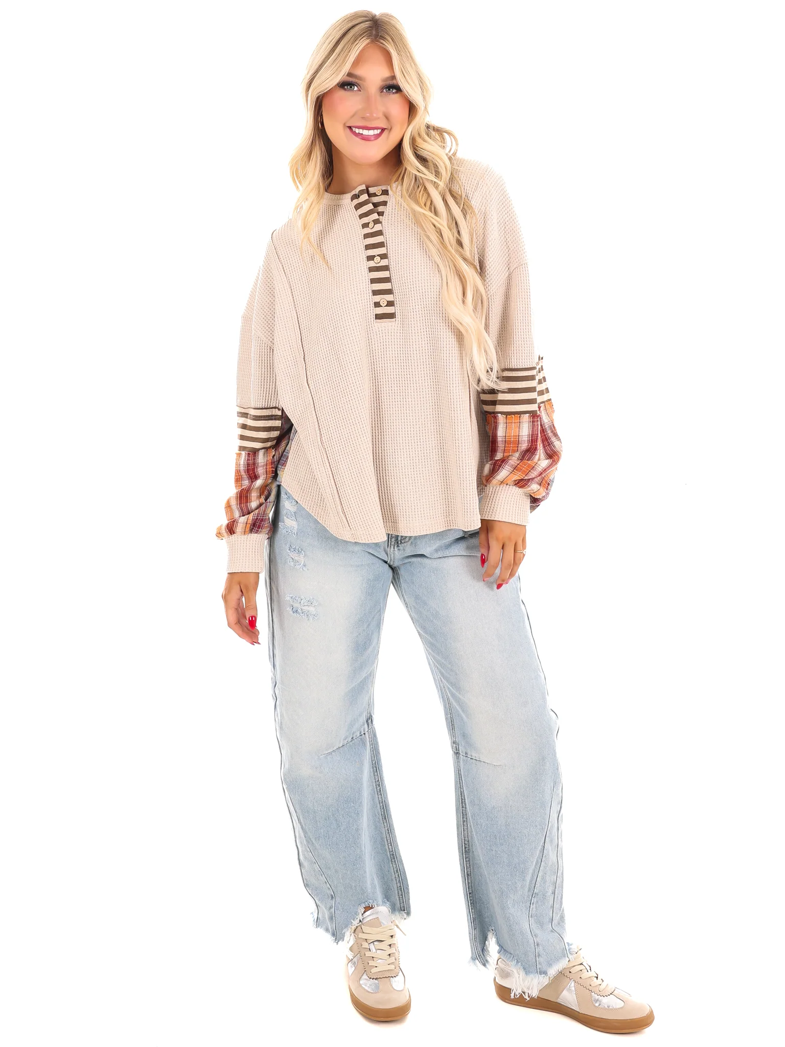 Get A Move On Plaid Thermal Top - Image 9