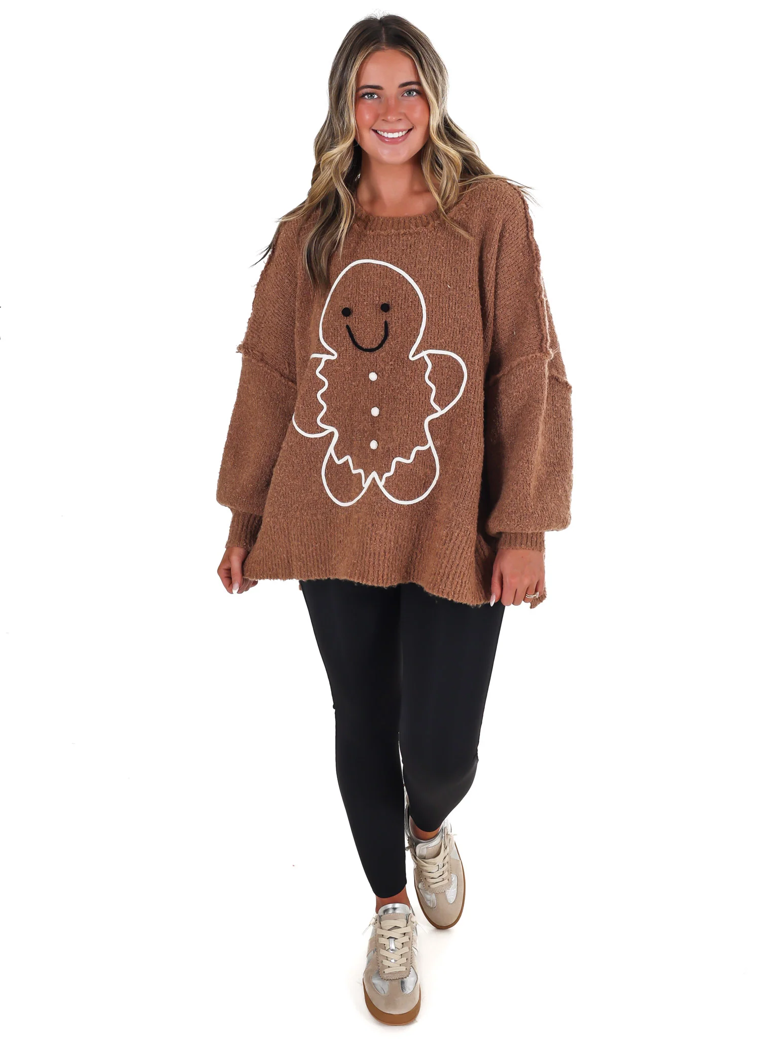 Gingerbread Man Oversized Sweater Top - Image 6