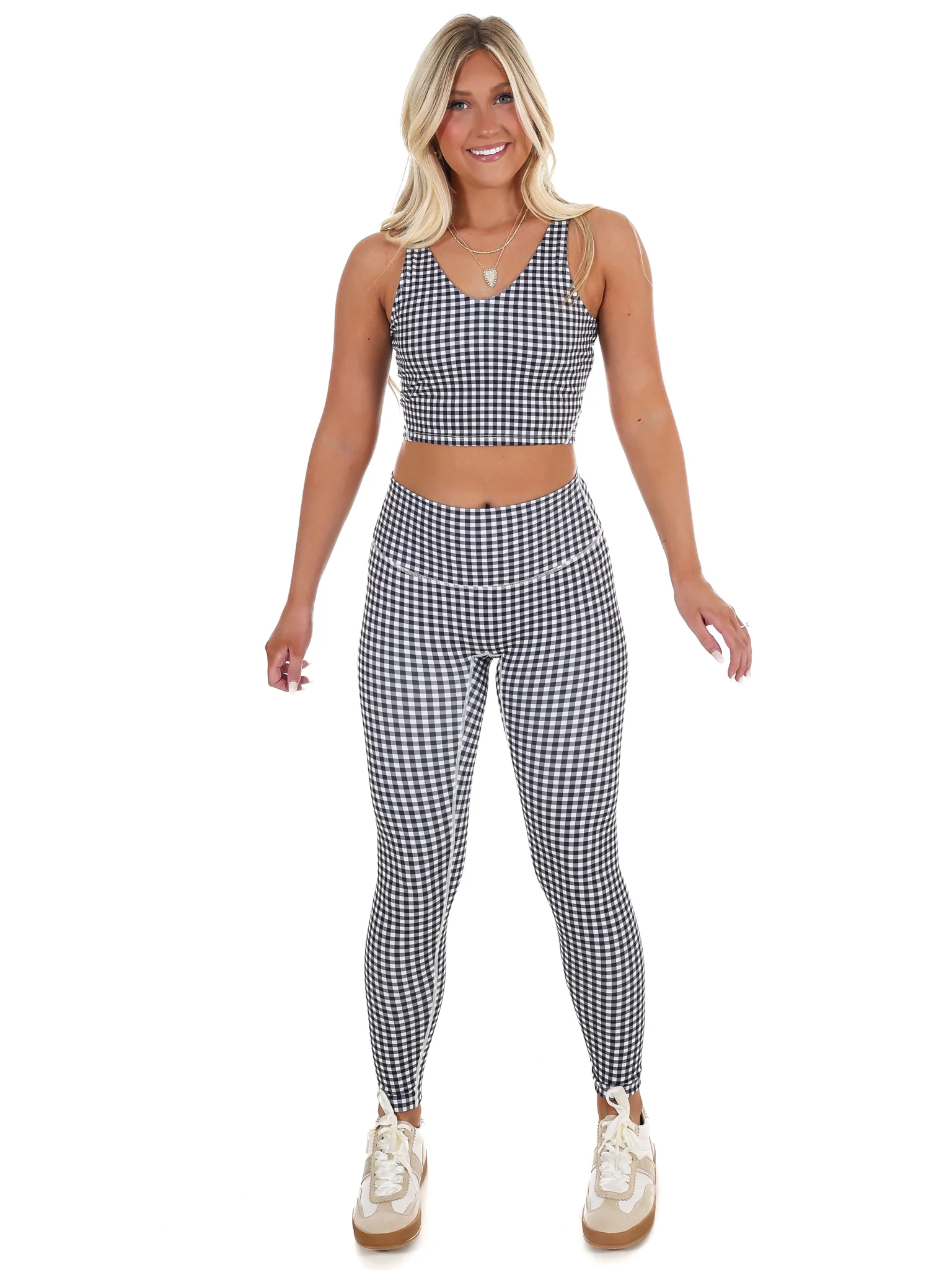 Gingham Glow Cropped Tank Top - Image 12
