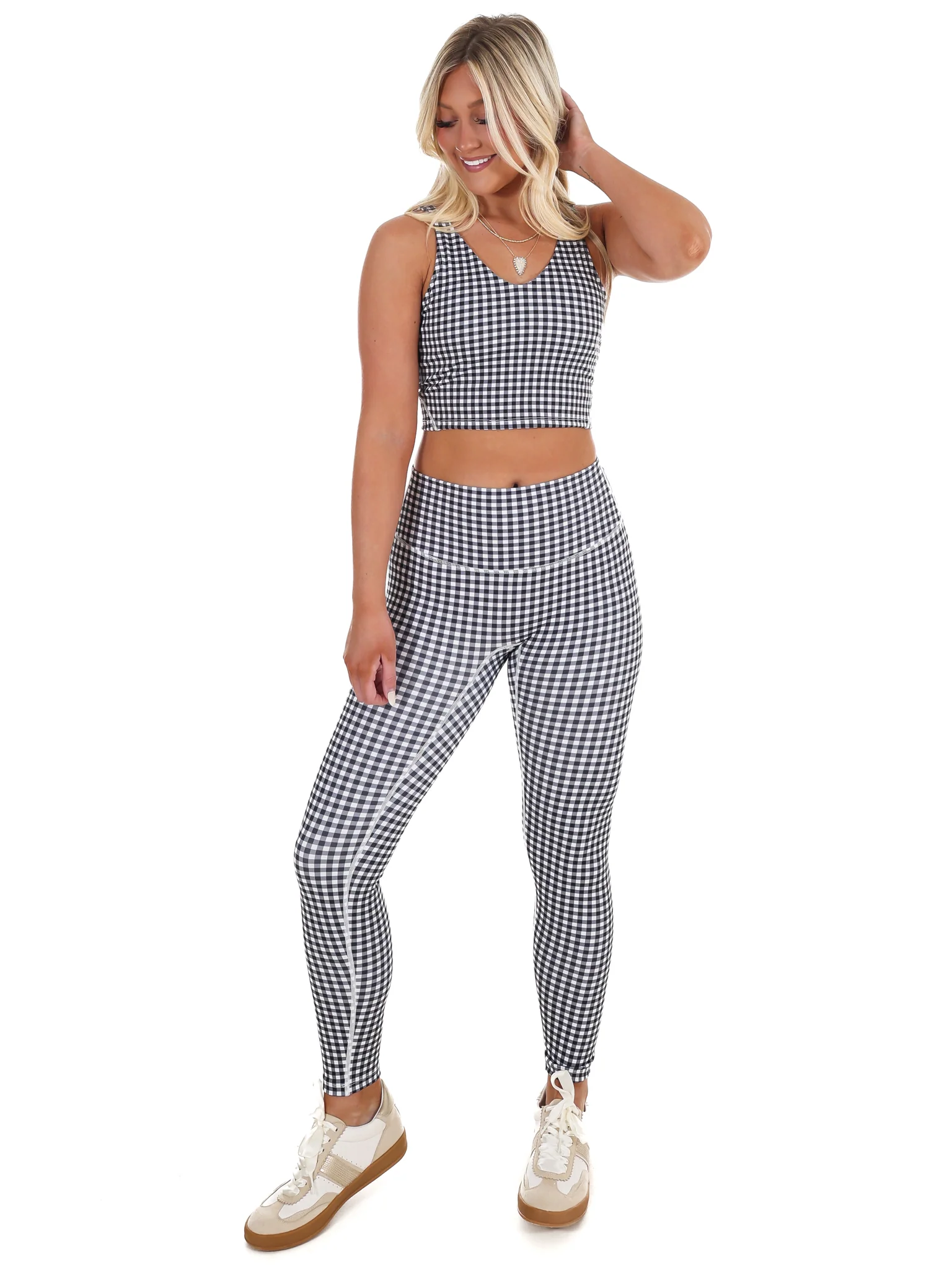 Gingham Glow Cropped Tank Top - Image 14