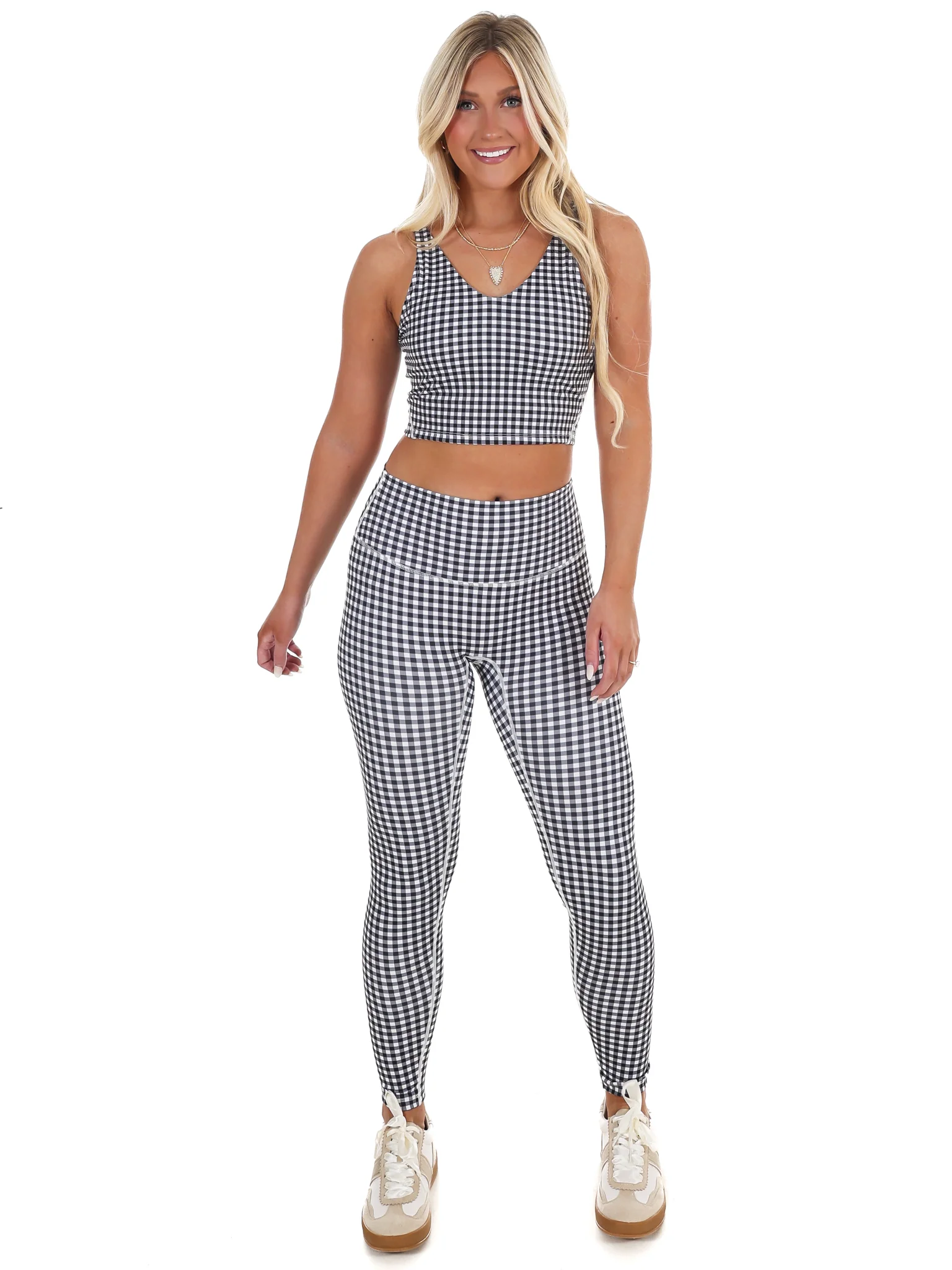 Gingham Glow Cropped Tank Top - Image 15