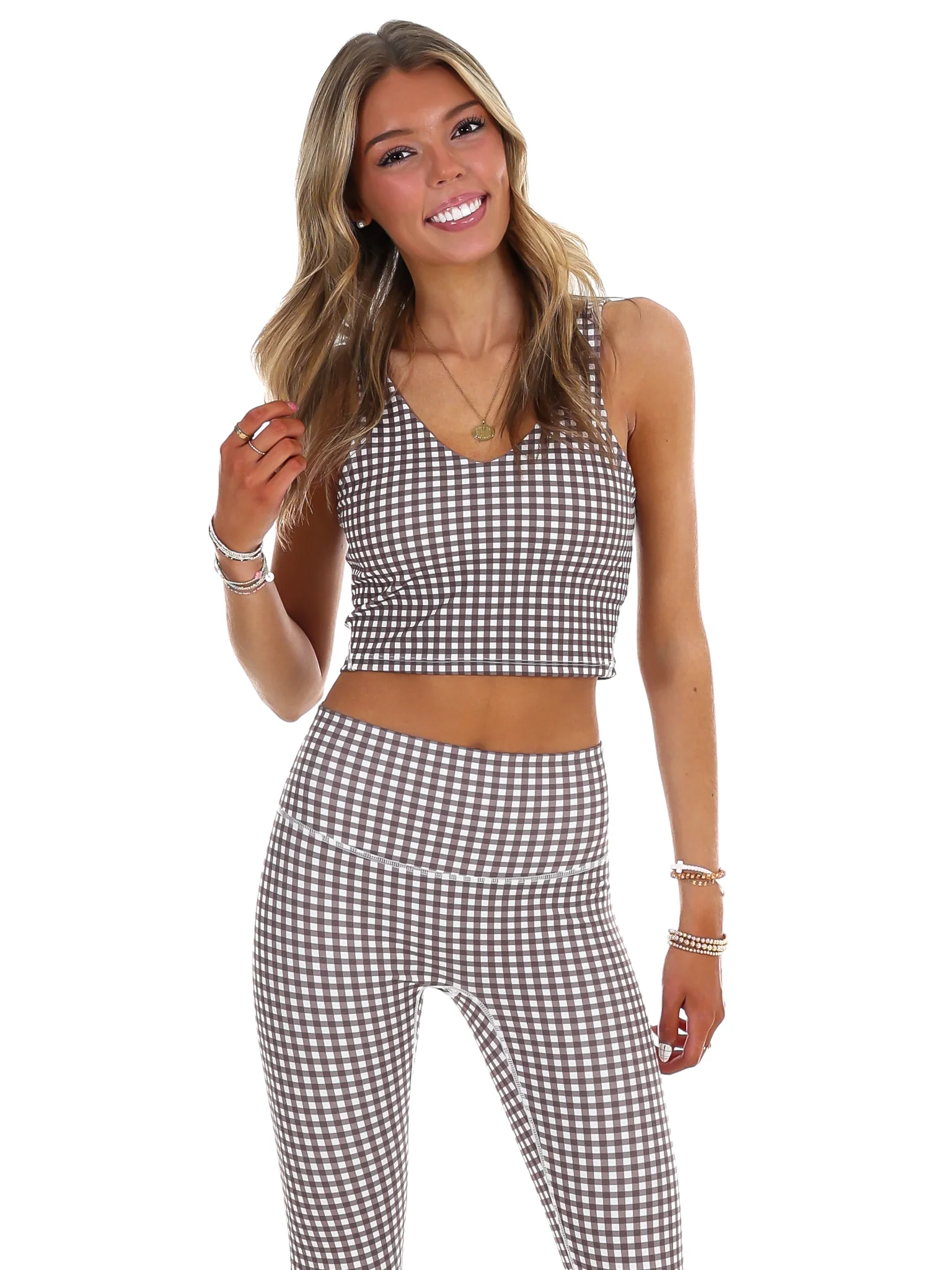 Gingham Glow Cropped Tank Top - Image 5
