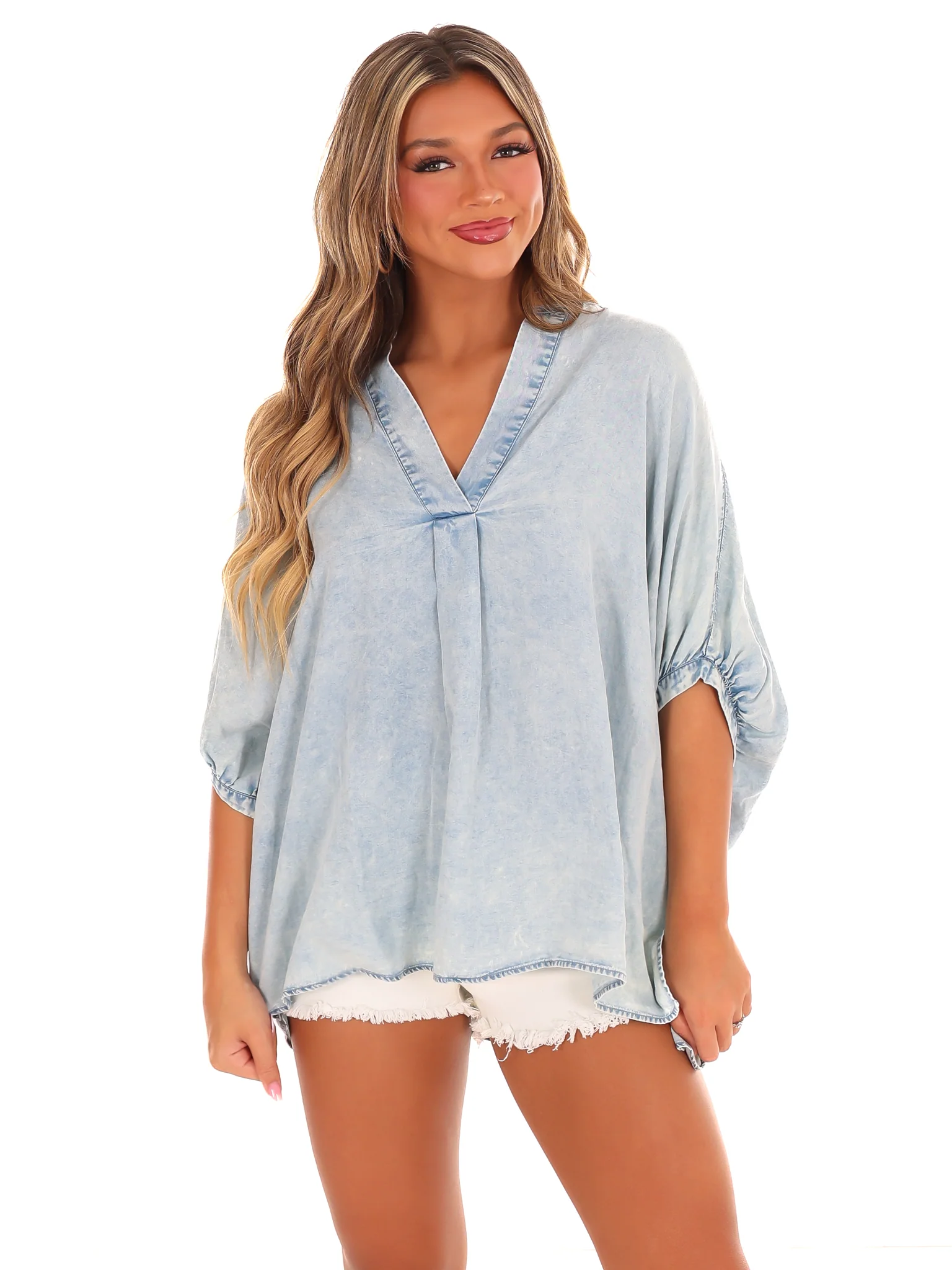 Giving You Up Oversized Denim Top - Image 3