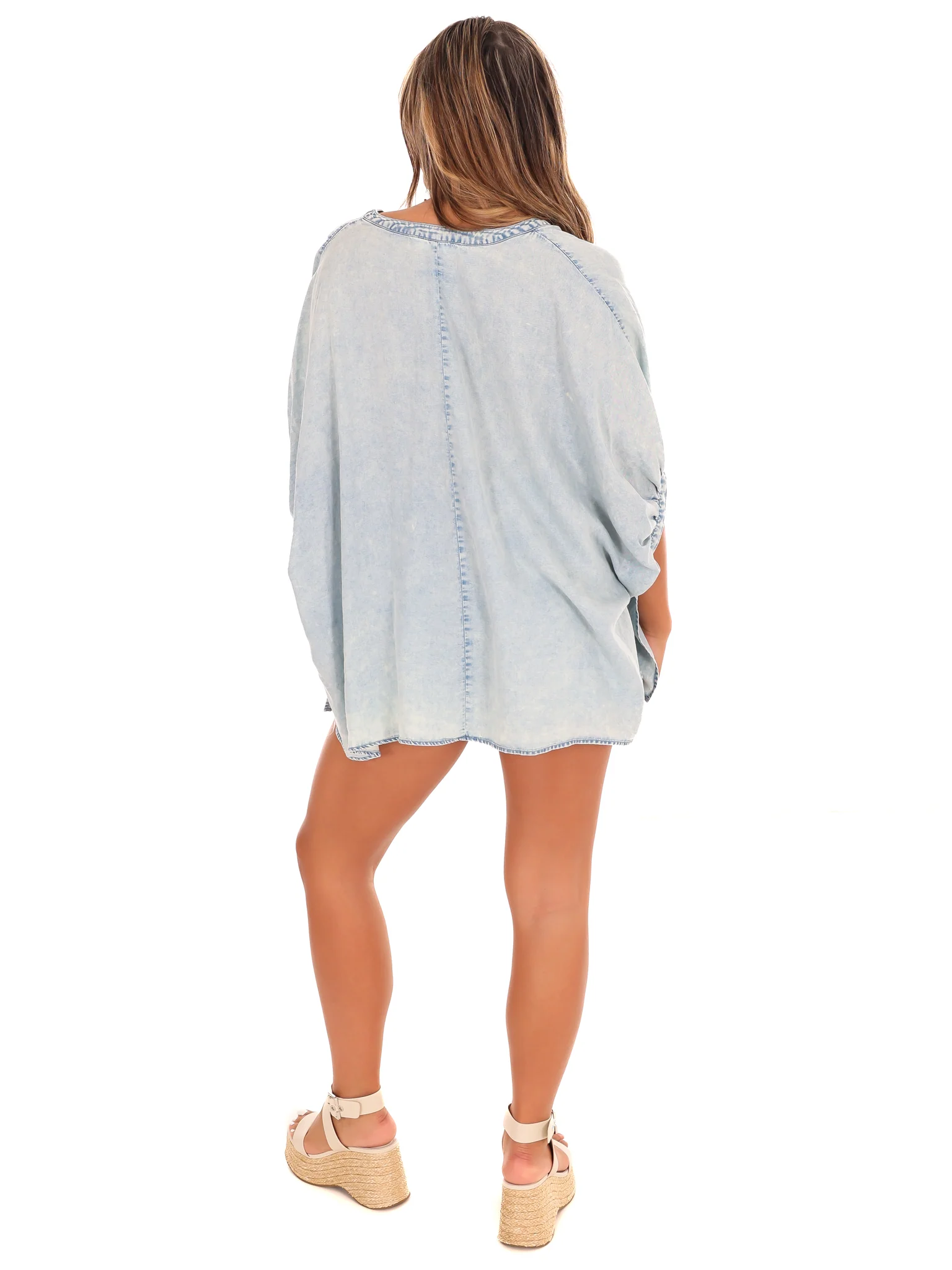 Giving You Up Oversized Denim Top - Image 7