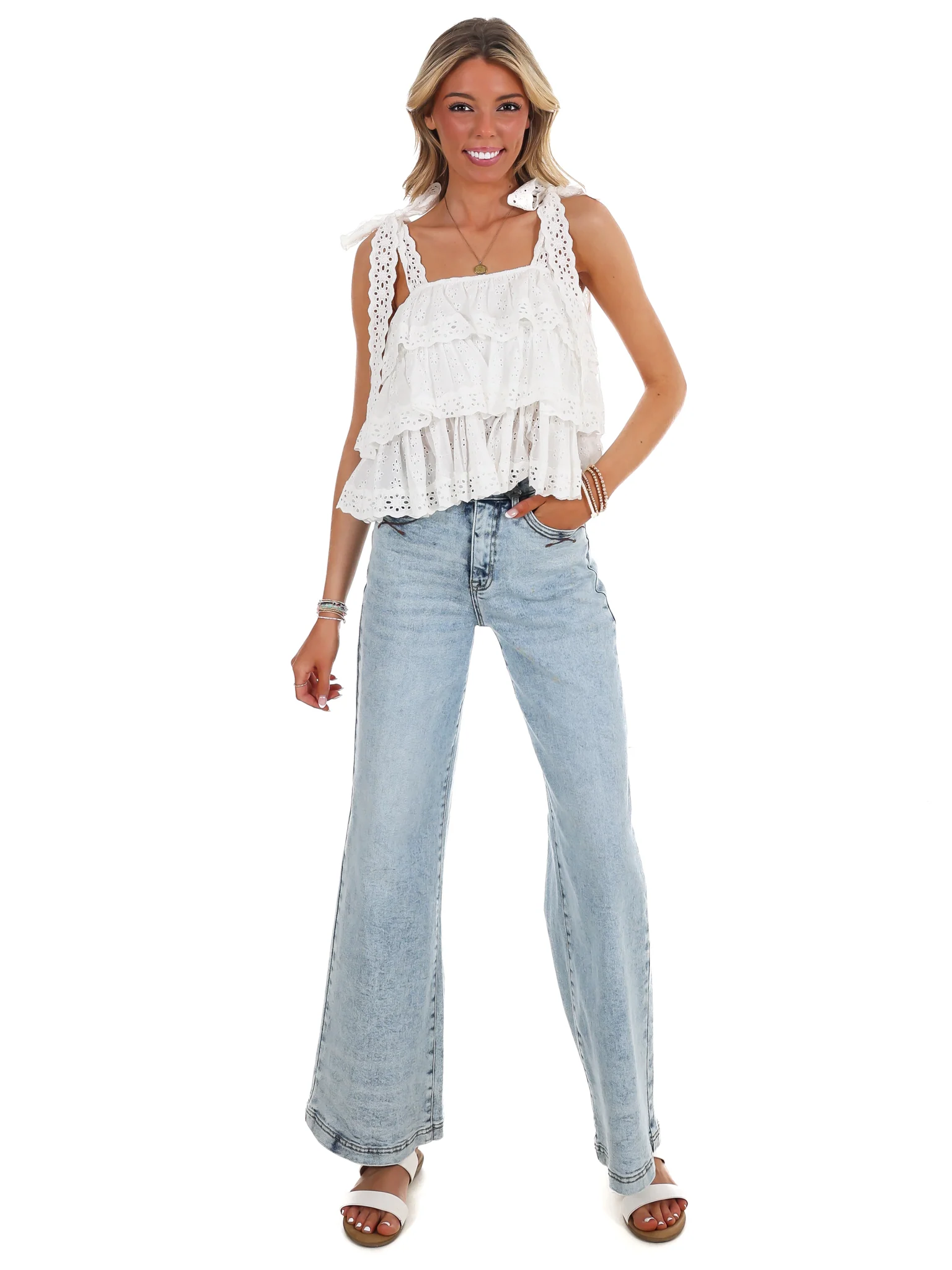 Glad You're Here Tiered Lace Top - Image 4