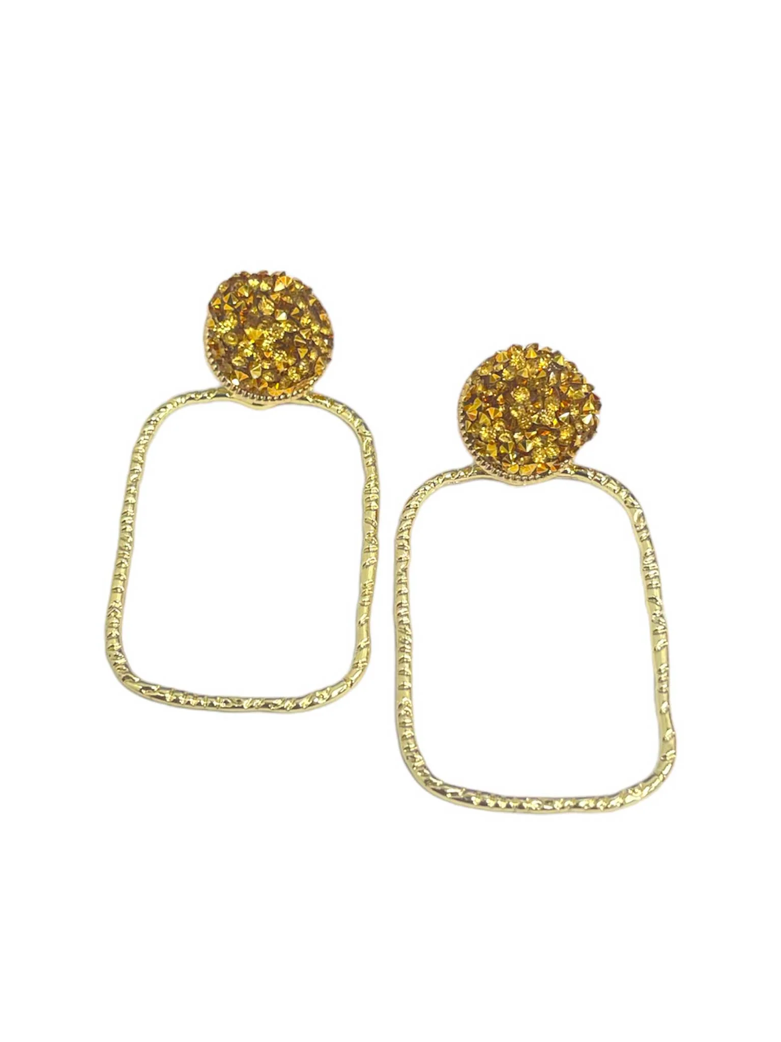 Glitter Rectangle Top Hoops - Image 2