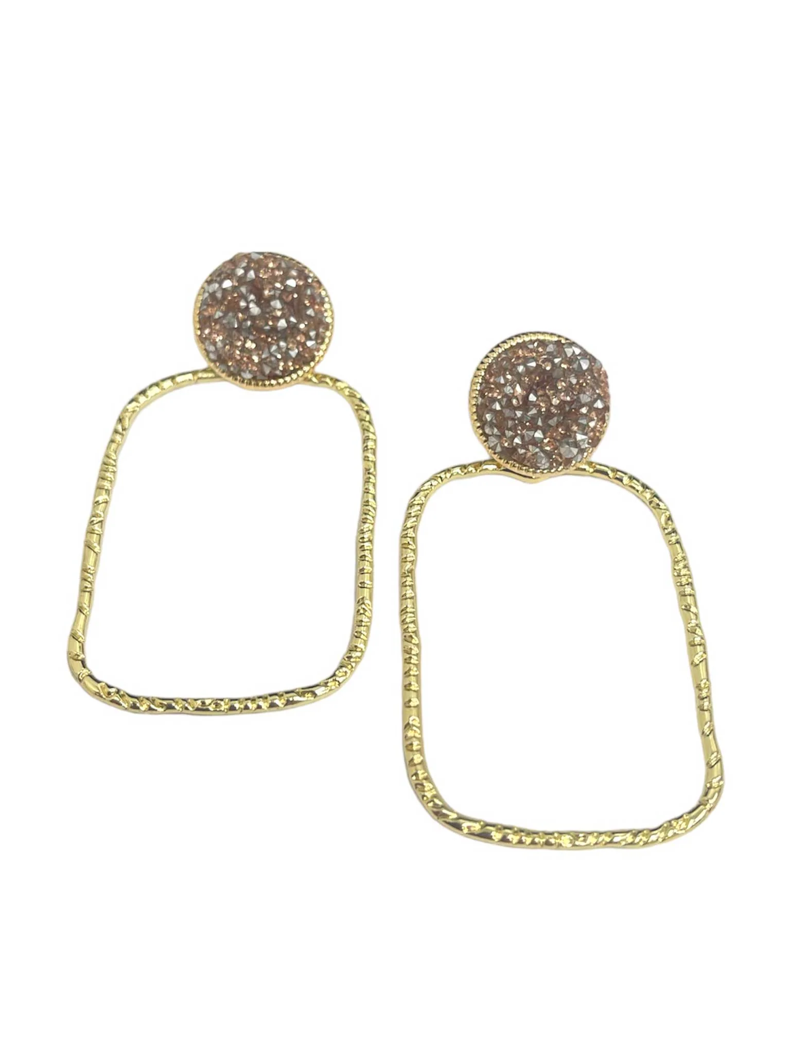 Glitter Rectangle Top Hoops - Image 3