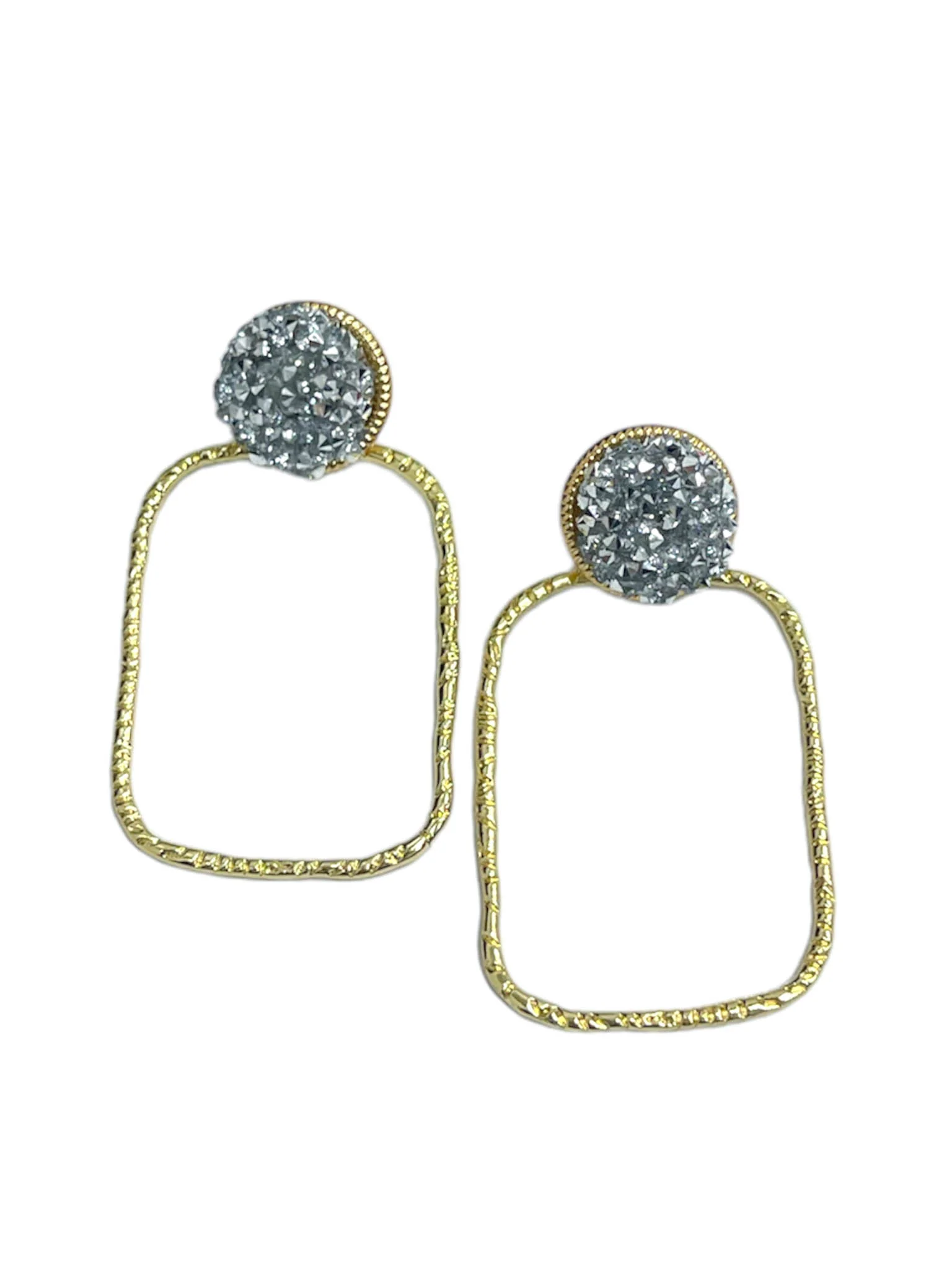 Glitter Rectangle Top Hoops - Image 5