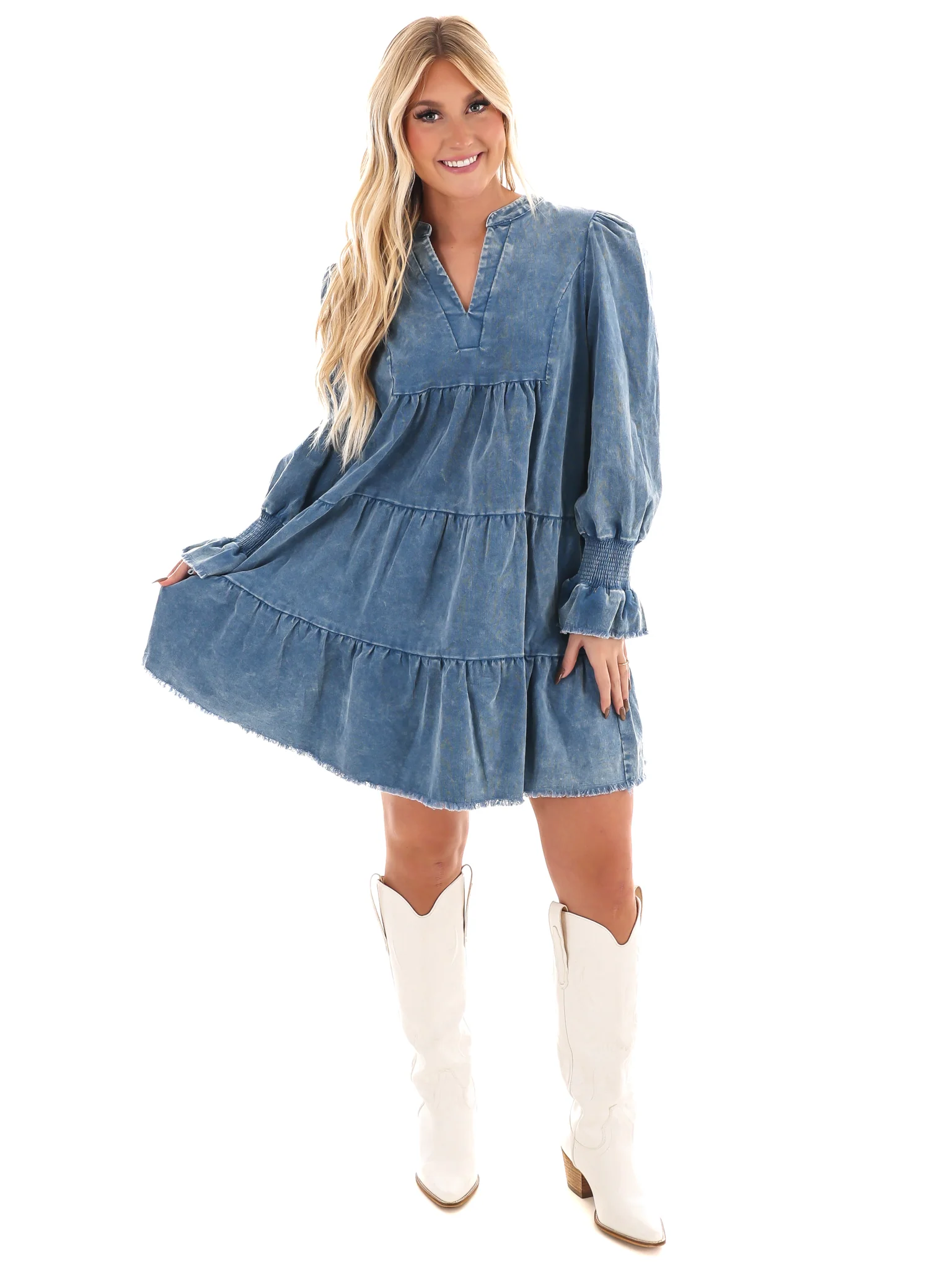 Going Out Again Corduroy V-Neck Dress - Image 10