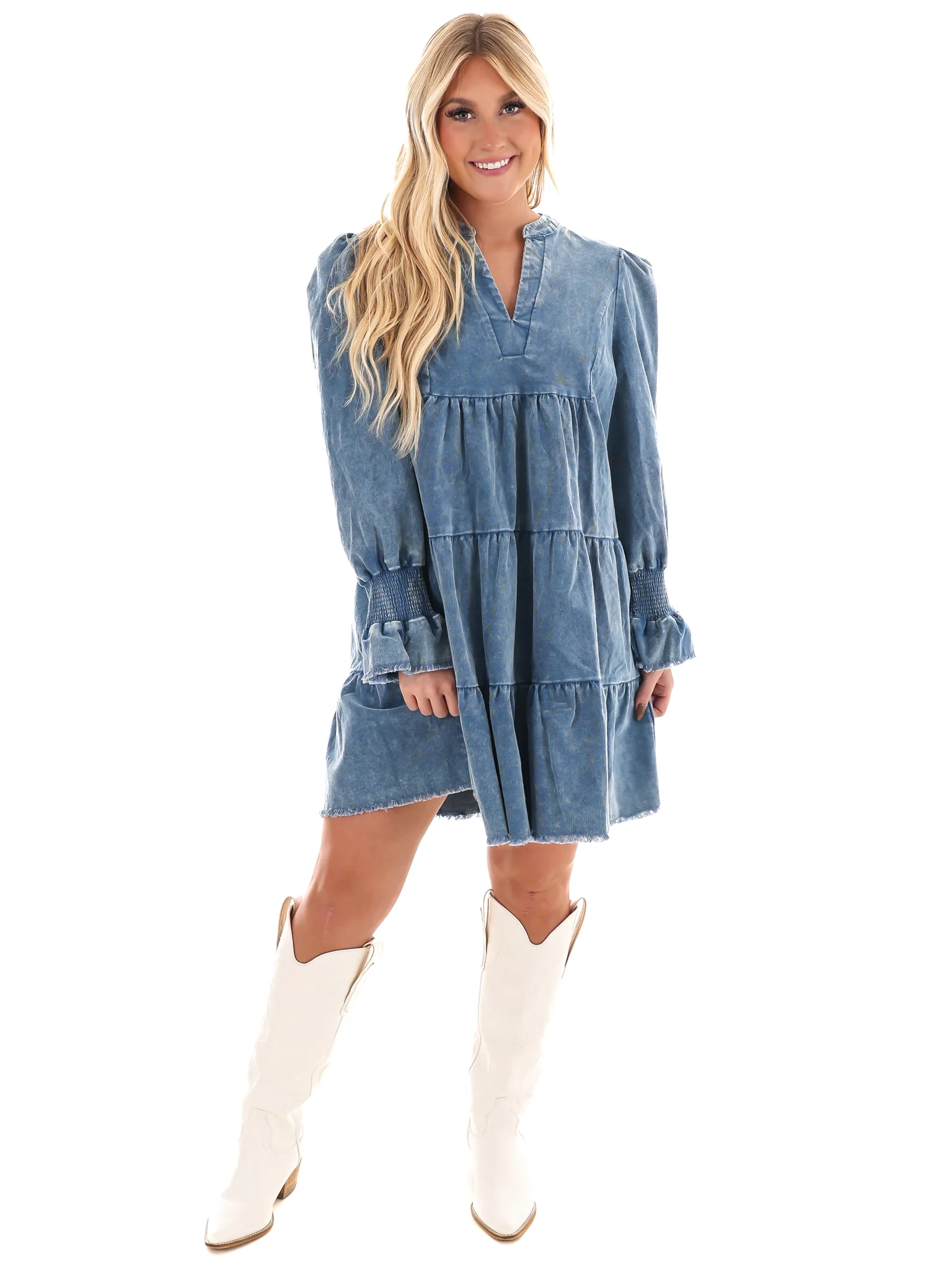 Going Out Again Corduroy V-Neck Dress - Image 12