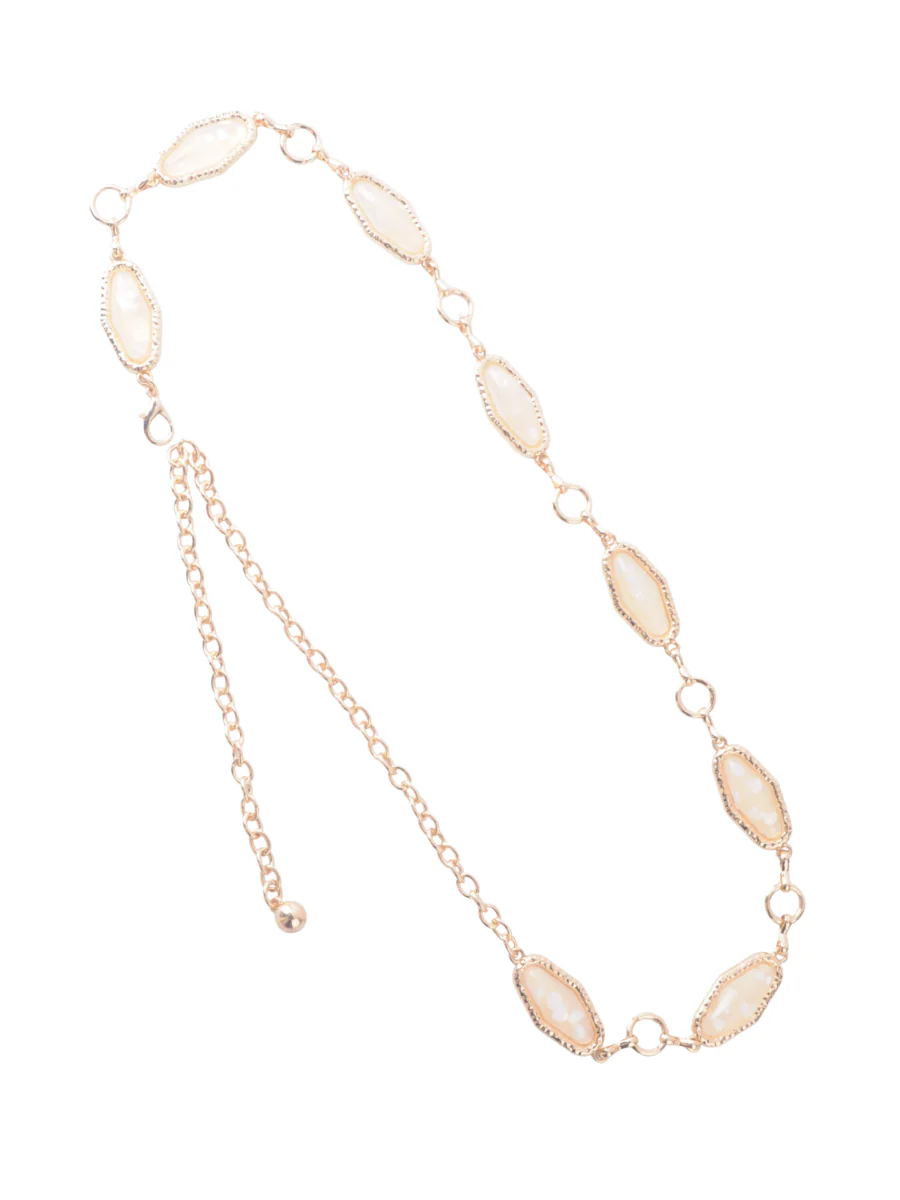 Gold Accented Pearl Princess Chain Belt