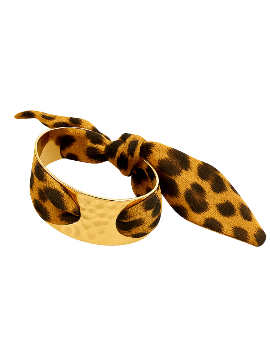 Gold and Leopard Bracelet