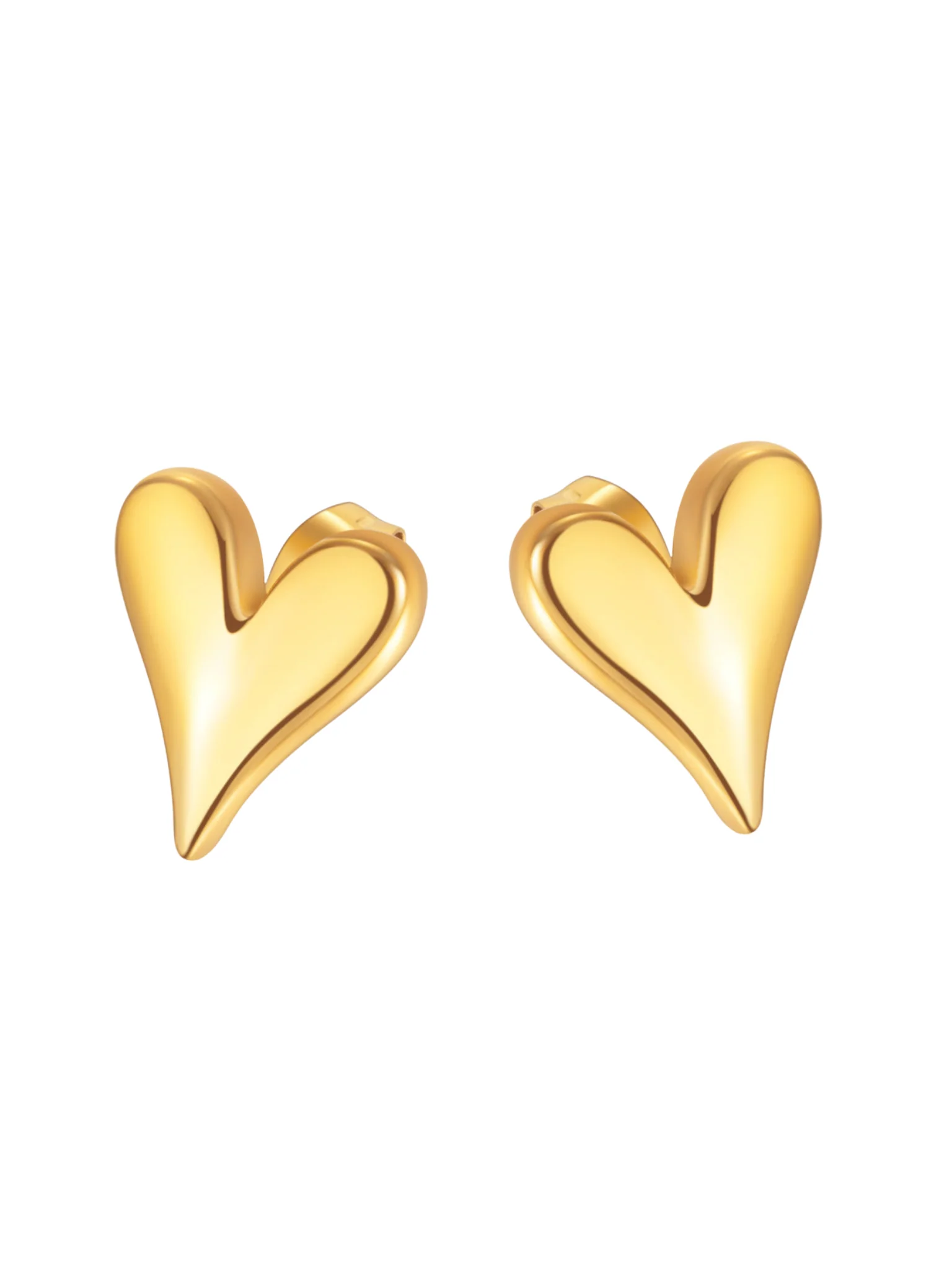 Gold Dipped Heart Stud Earrings