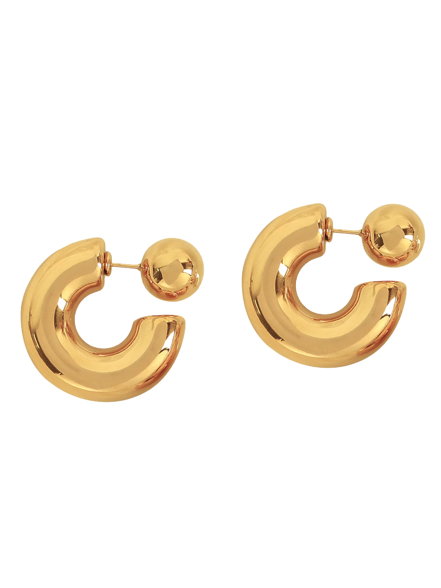 Gold Dipped Thick Open Hoop Earrings
