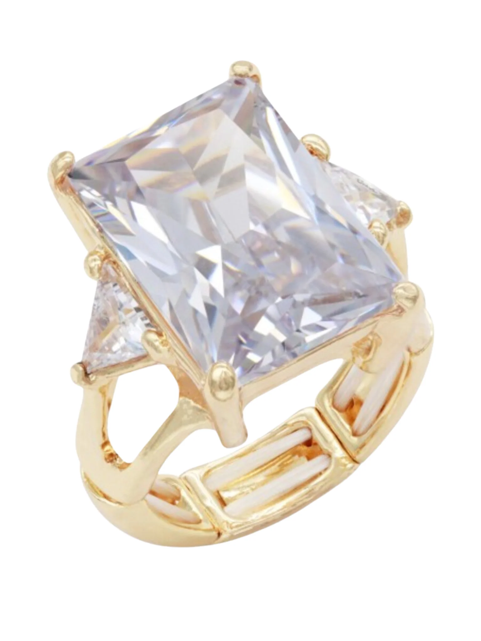 Gold Plated Crystal Stretch Ring