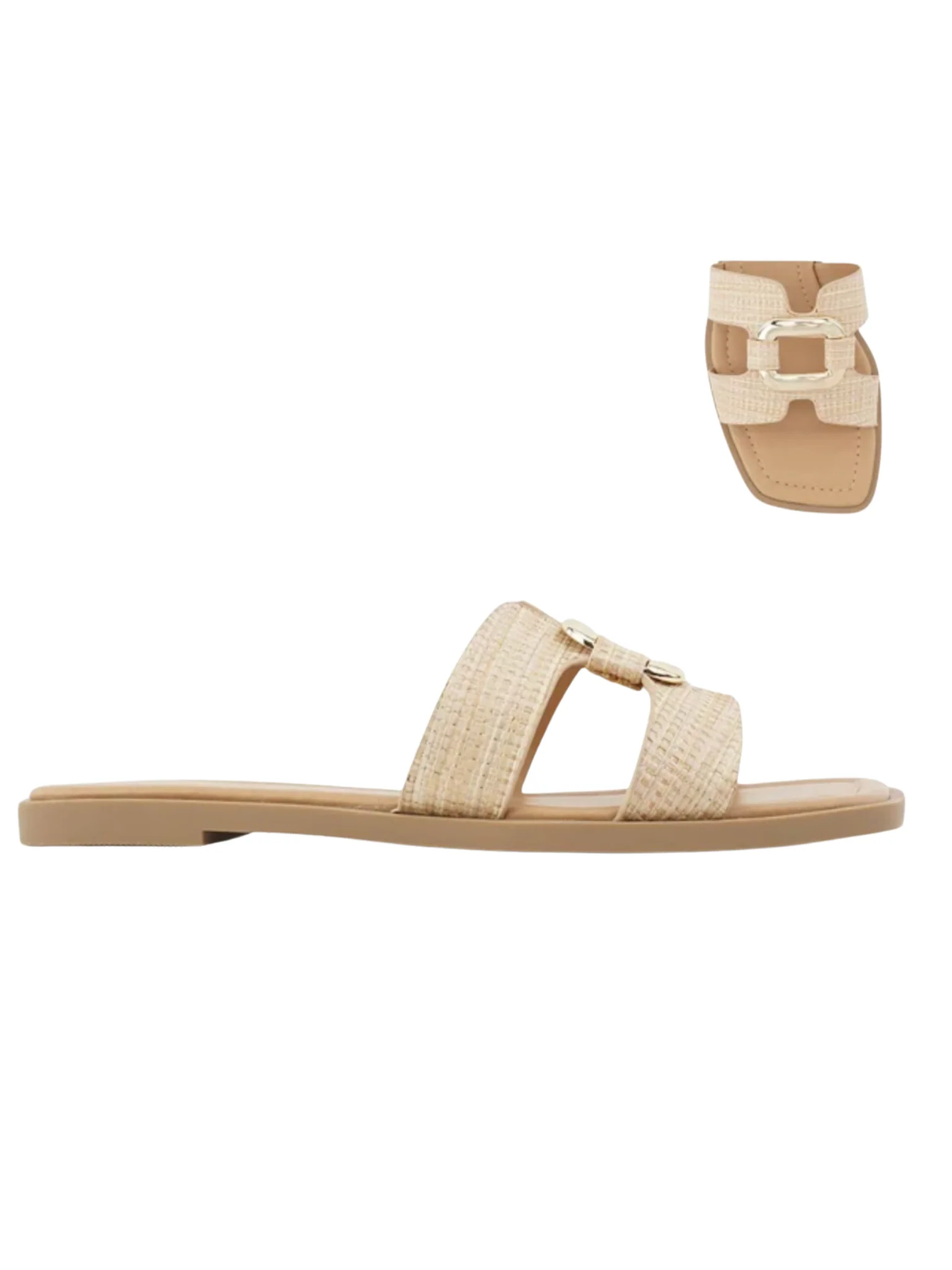 Golden Loop Cut Out Sandals - Image 3
