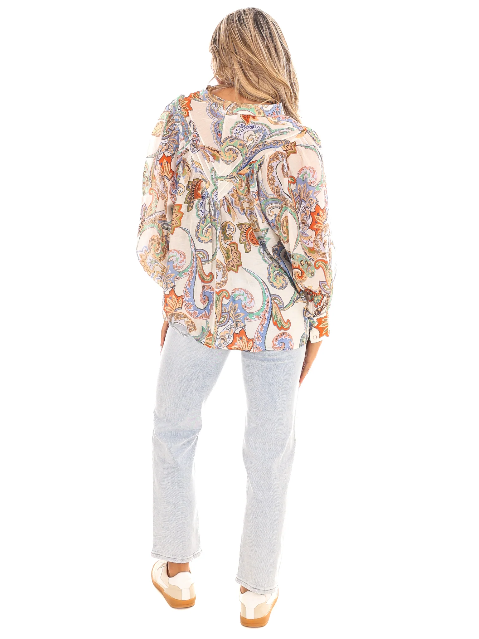 Graceful Beauty Paisley Print Top - Image 14