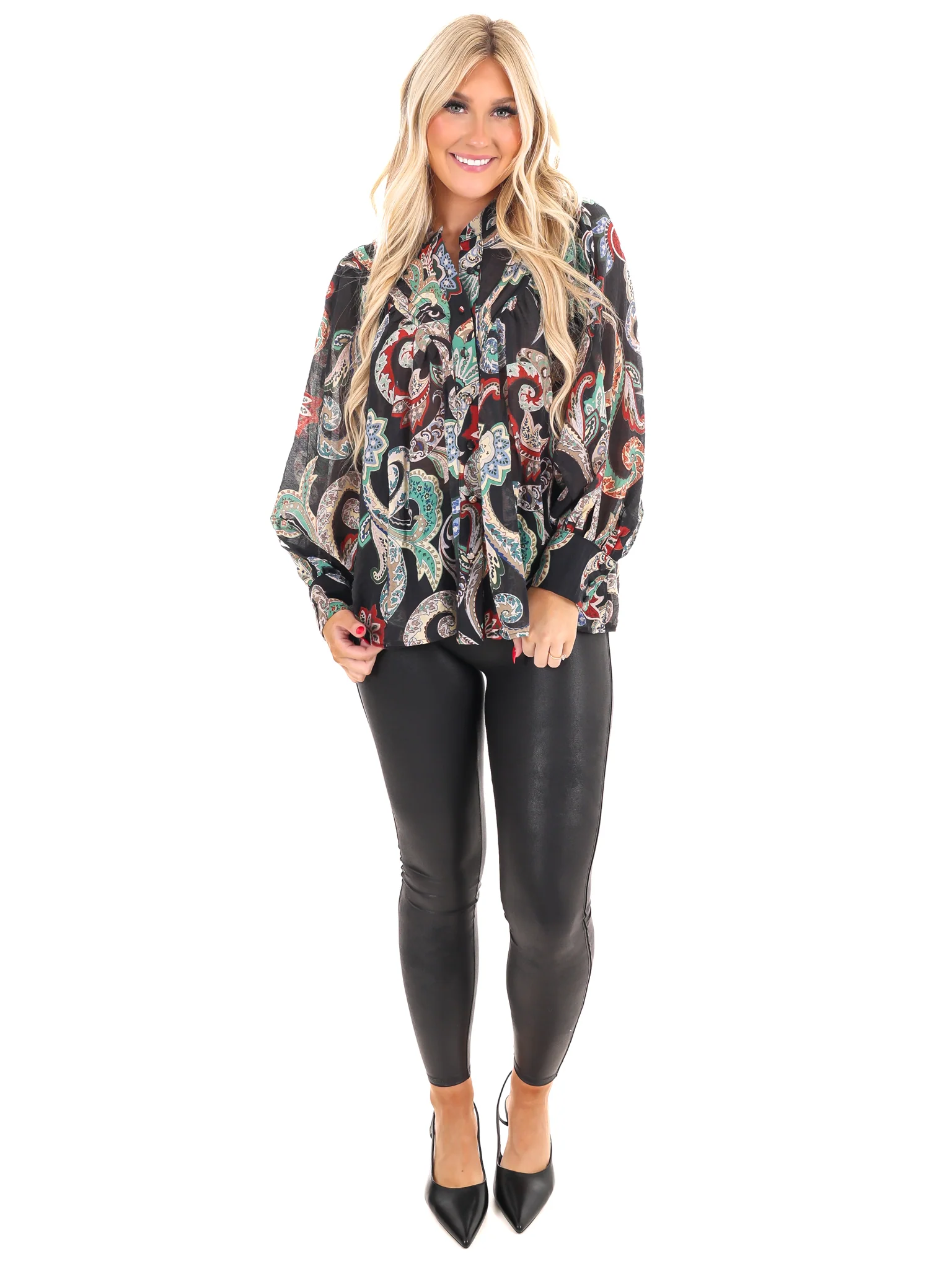 Graceful Beauty Paisley Print Top - Image 4