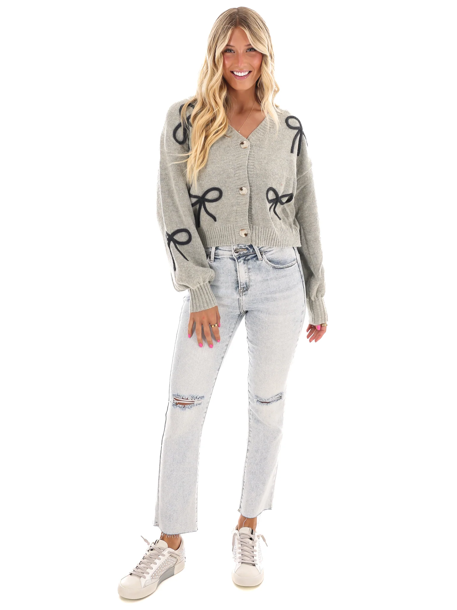 Graceful Ties Bow Cardigan - Image 4
