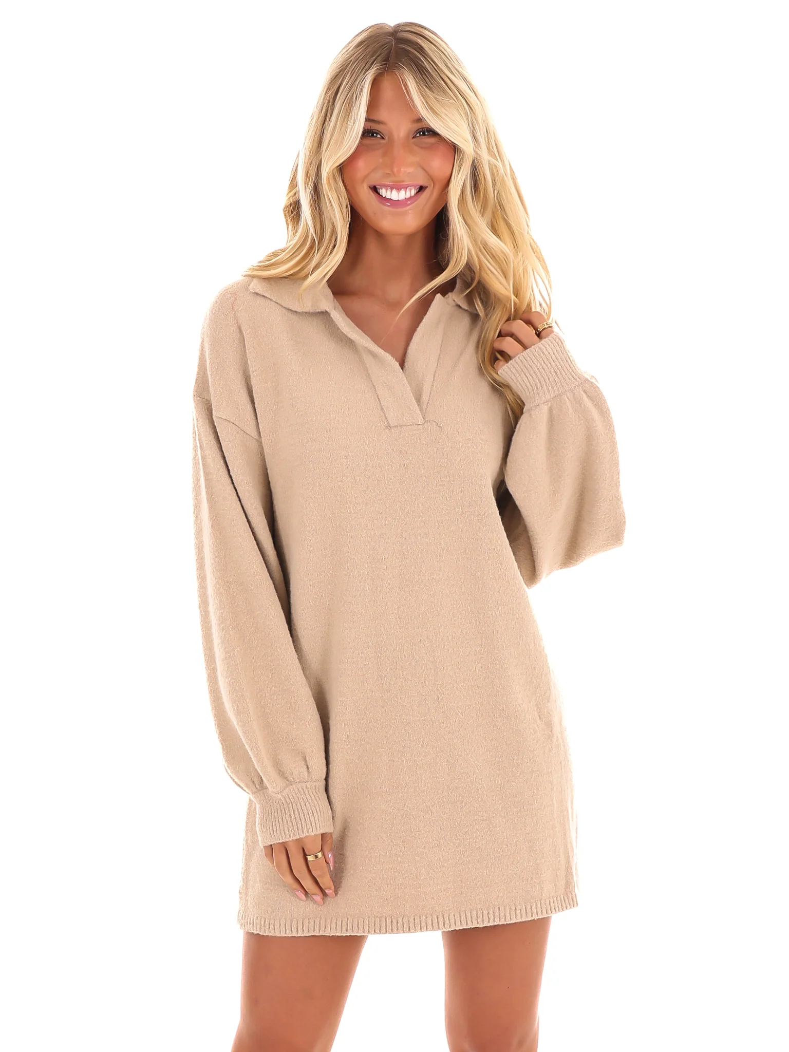 Grand Gesture Fuzzy Sweater Dress - Image 9