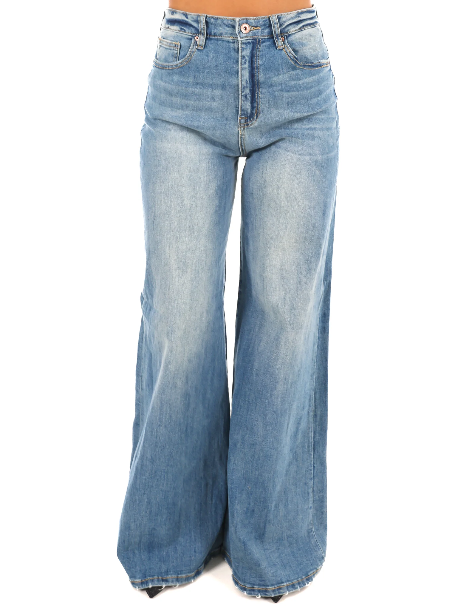 Great Day High Rise Super Wide Leg Jeans - Image 3