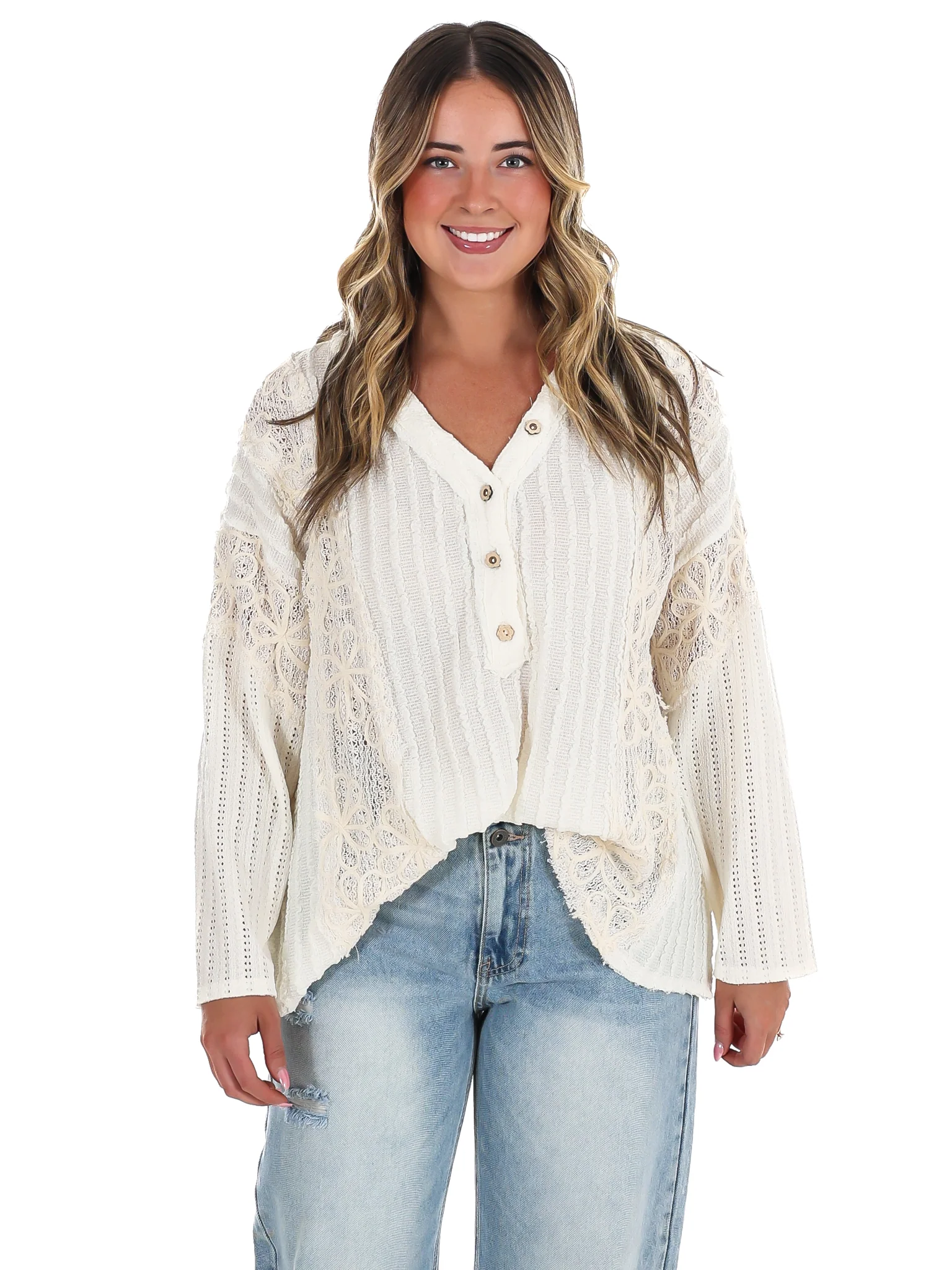 Great Escape Lace Contrast Top - Image 3