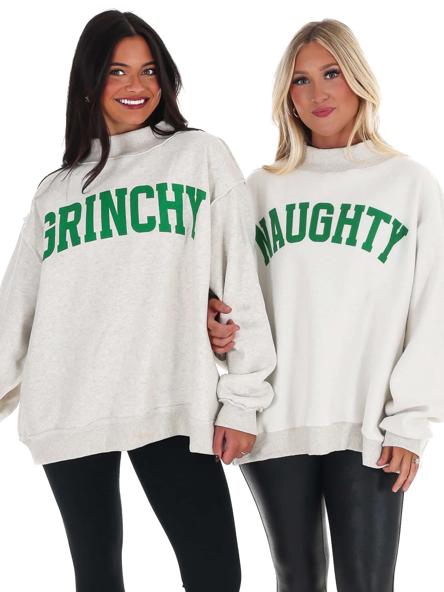 Grinchy & Naughty Reversible Mock Neck Sweatshirt