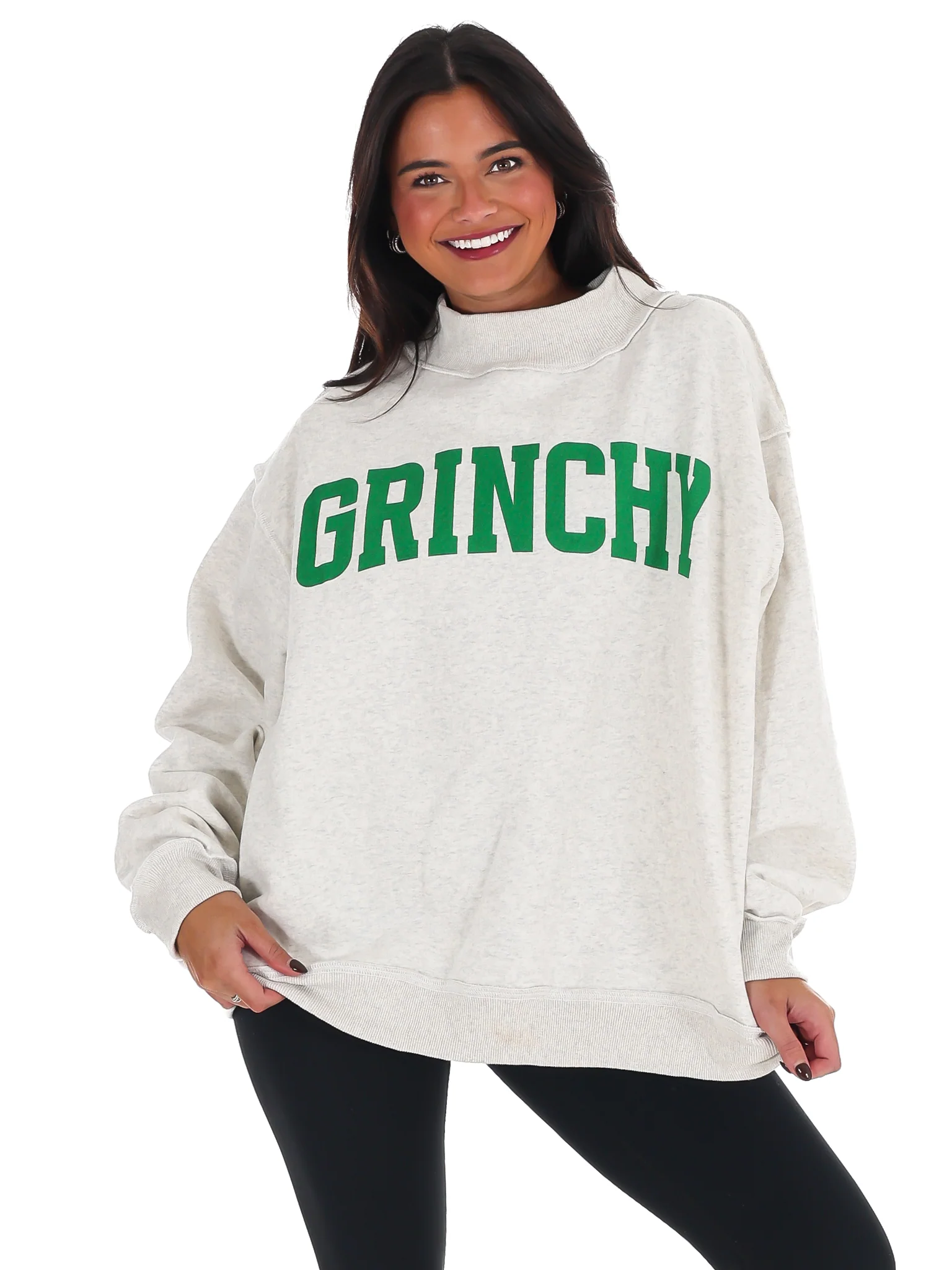 Grinchy & Naughty Reversible Mock Neck Sweatshirt - Image 6