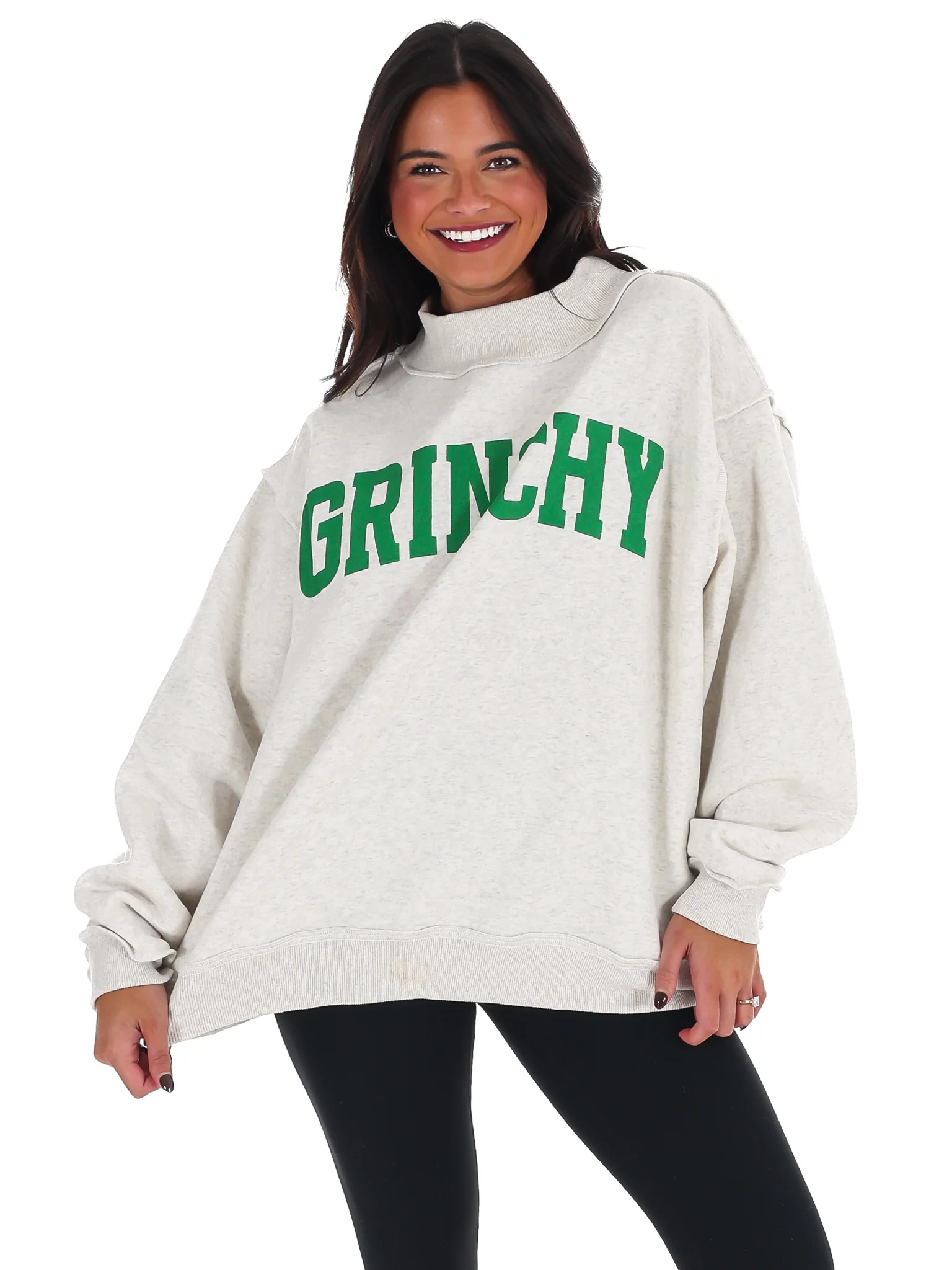 Grinchy & Naughty Reversible Mock Neck Sweatshirt - Image 8