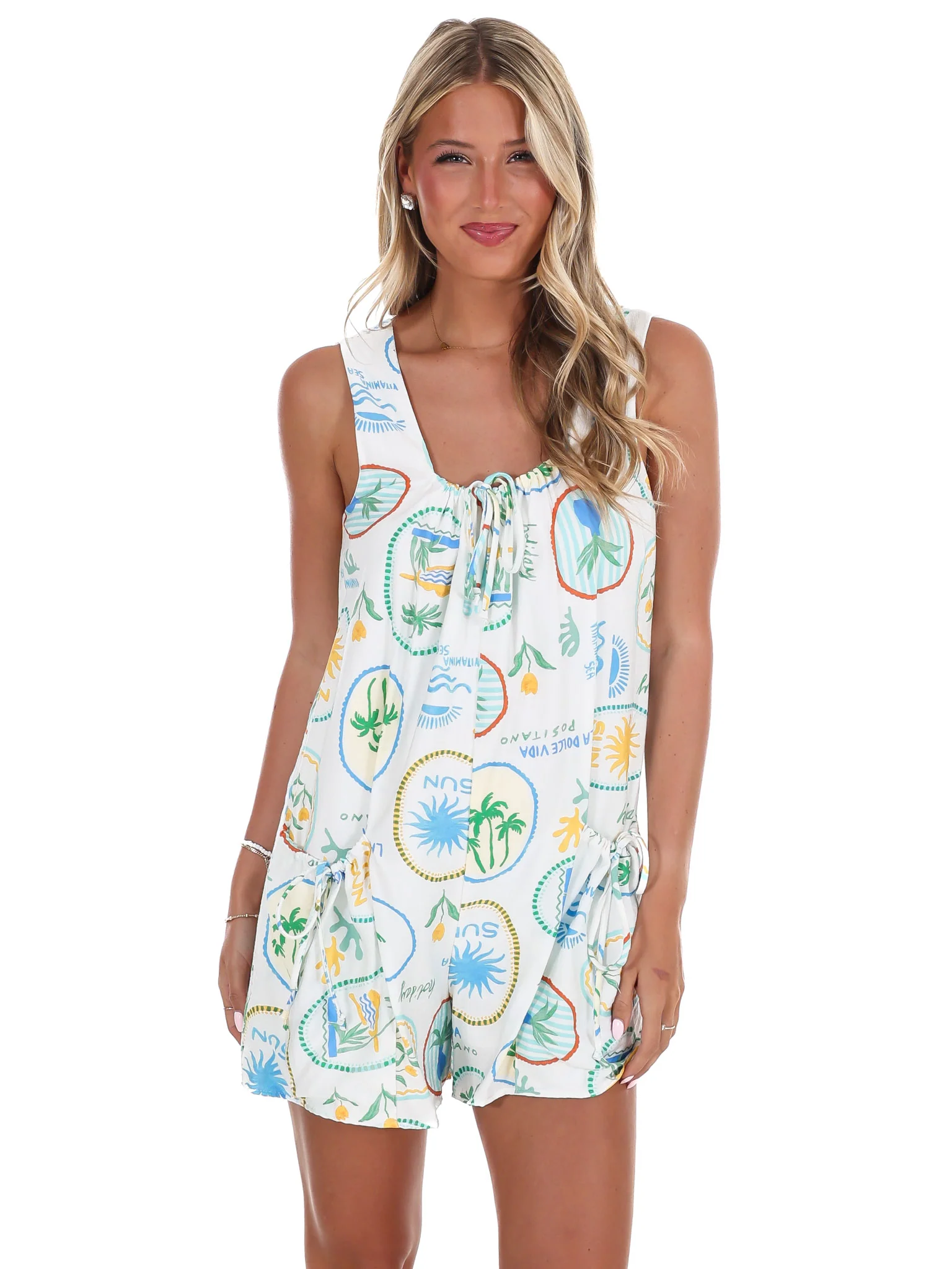 Headed to the Beach Print Romper - Image 5
