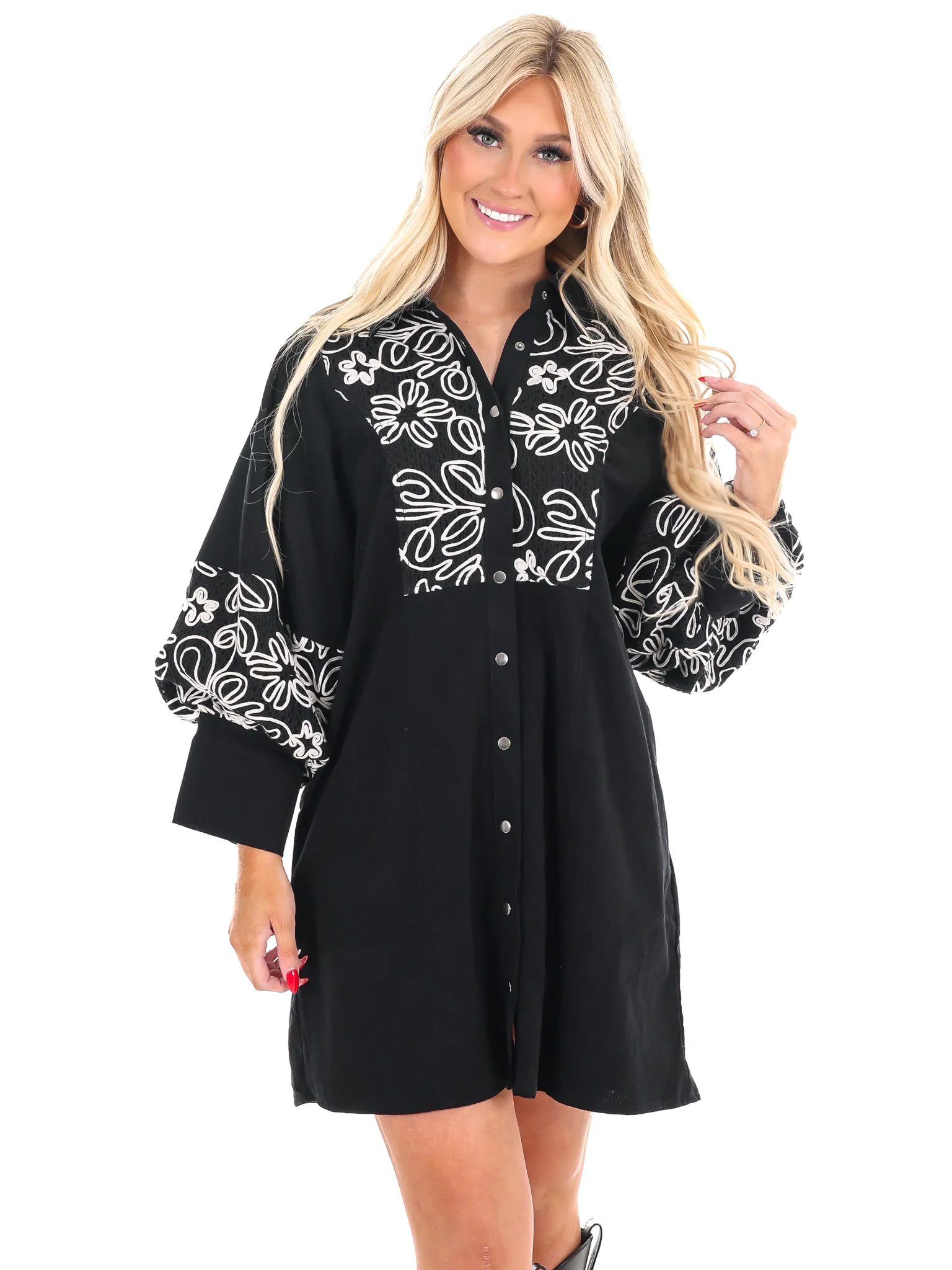 Heart of Gold Embroidered Dress
