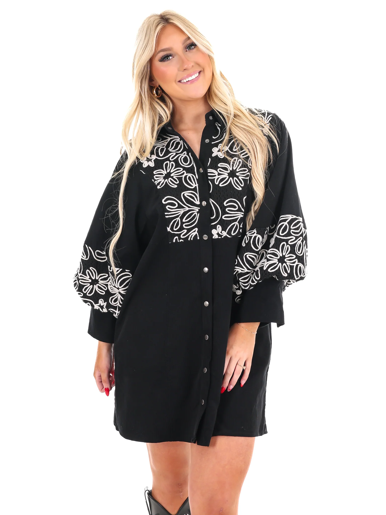 Heart of Gold Embroidered Dress - Image 5