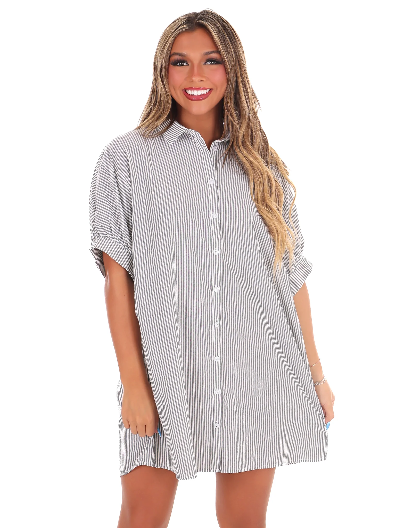 Here We Go Again Oversized Striped Dress - Image 10