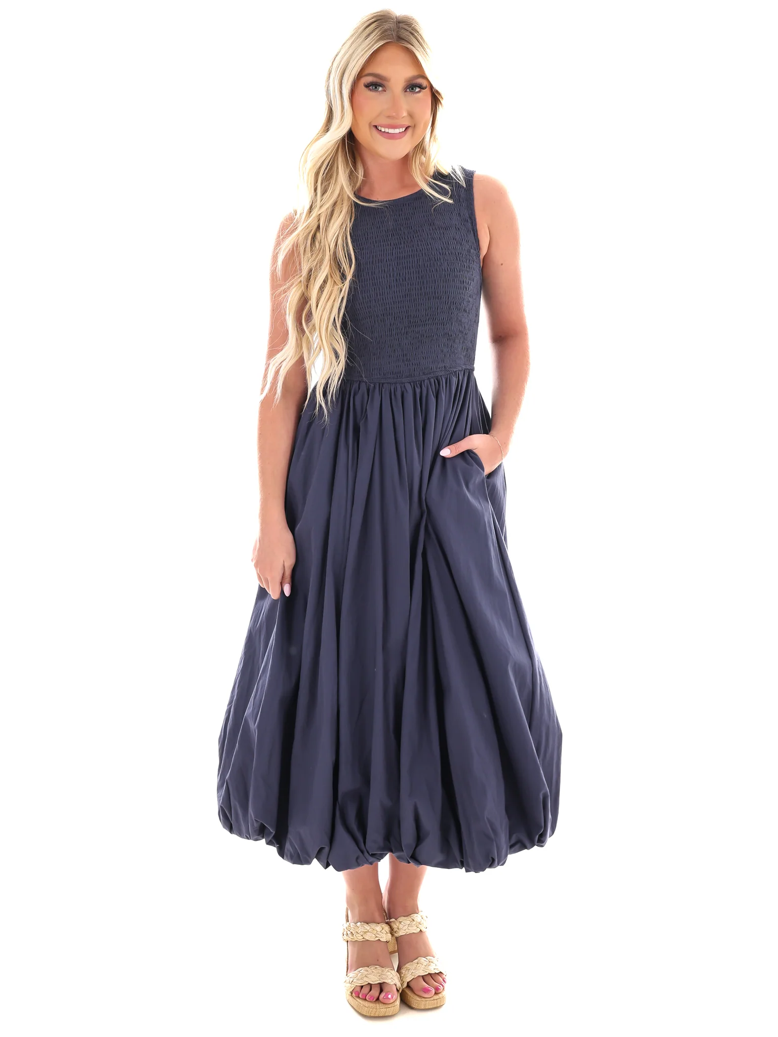 Here You Come Again Midi Bubble Dress