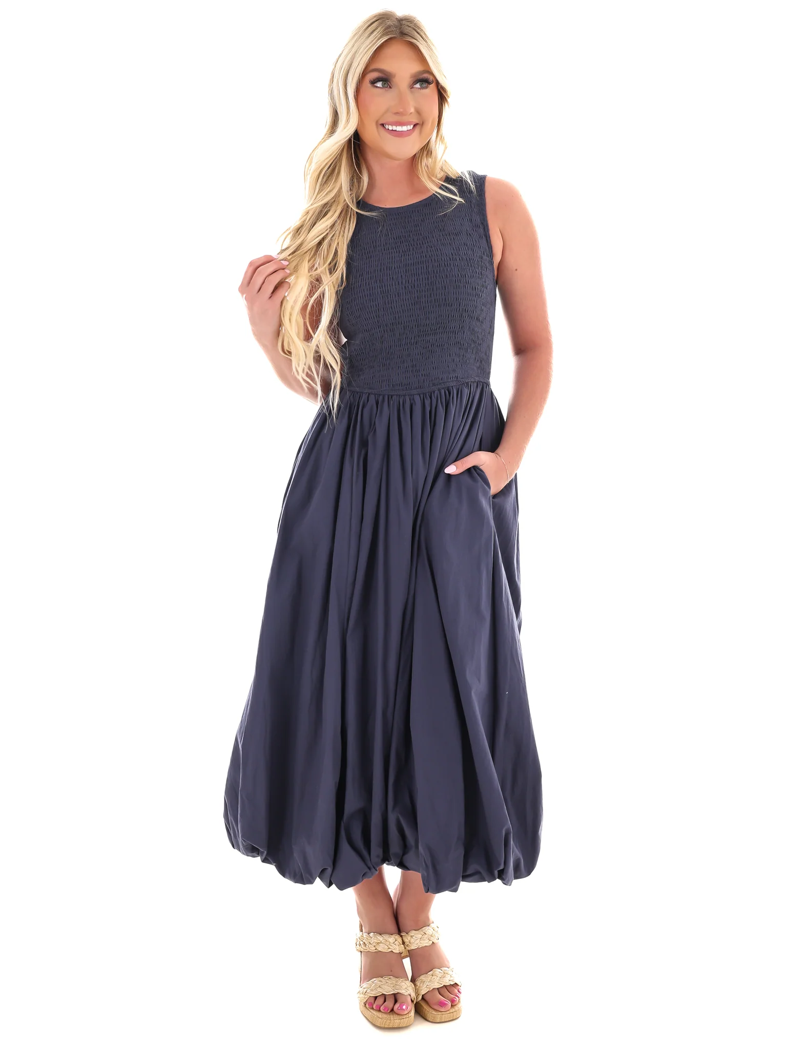 Here You Come Again Midi Bubble Dress - Image 3