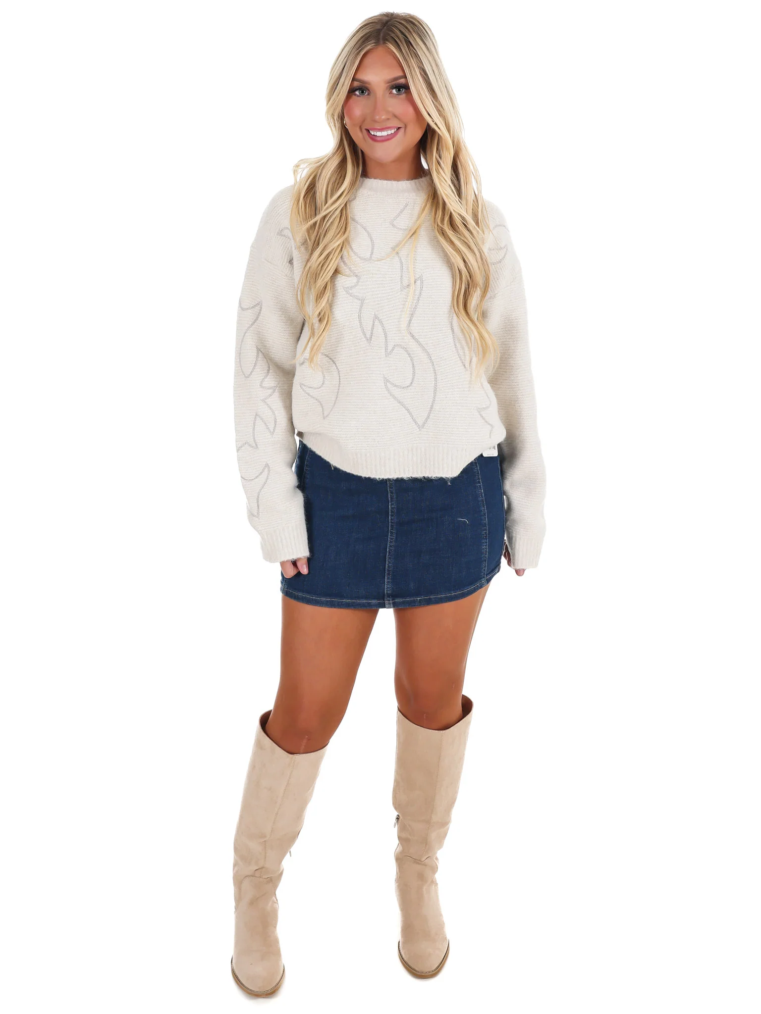 Hey Cowgirl Western Stitch Sweater - Image 2