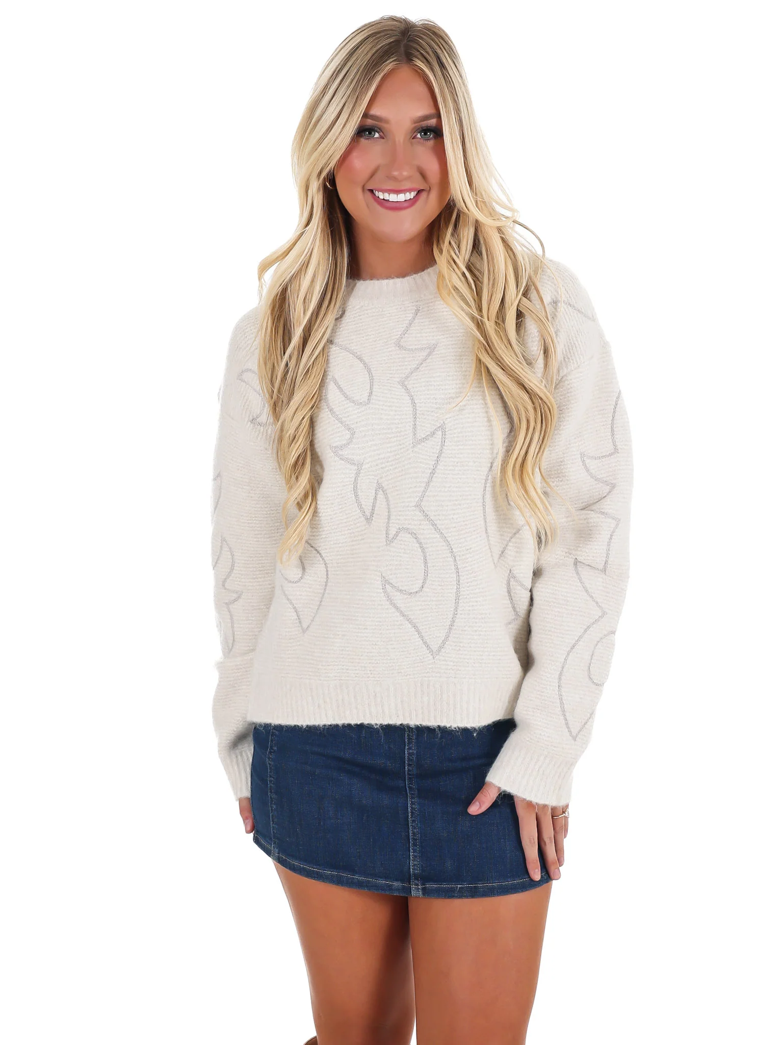 Hey Cowgirl Western Stitch Sweater - Image 5