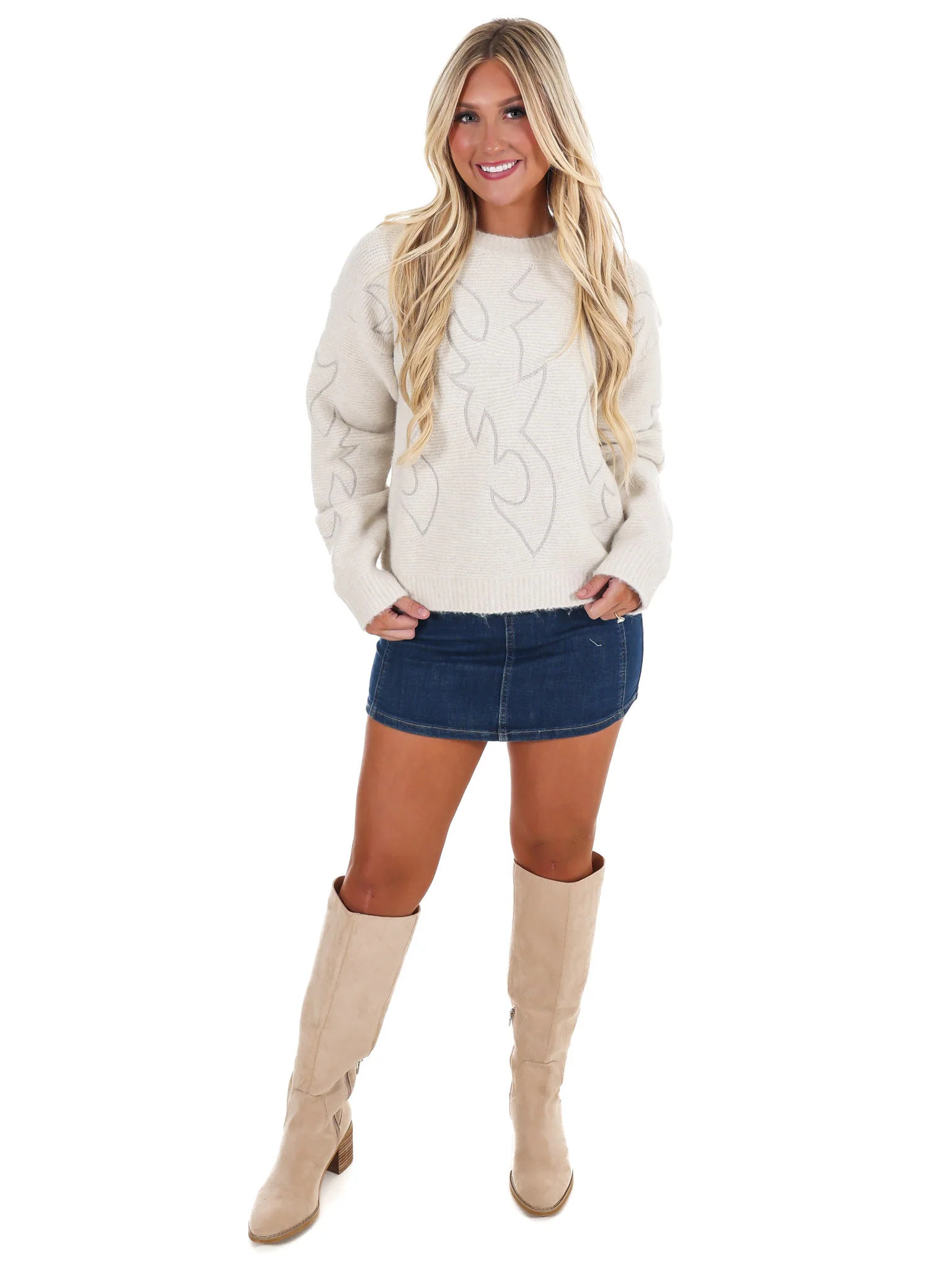 Hey Cowgirl Western Stitch Sweater - Image 6