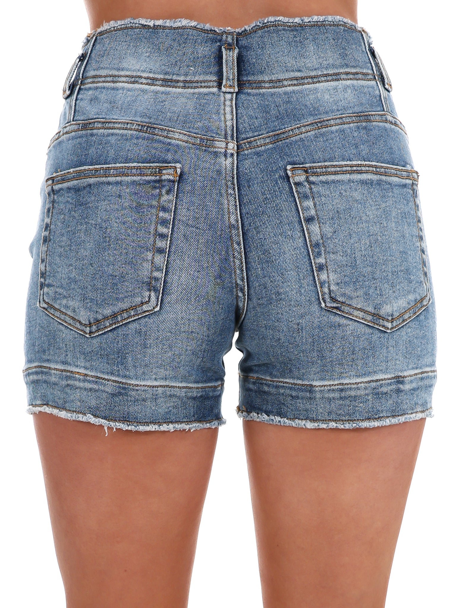 High Rise Seam Detailed Shorts - Image 4
